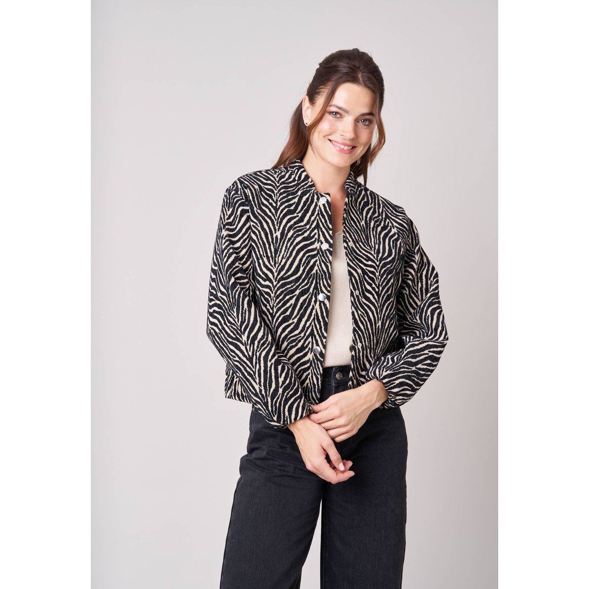 Veste teddy bombers femme ZEBRYA black, DEELUXE