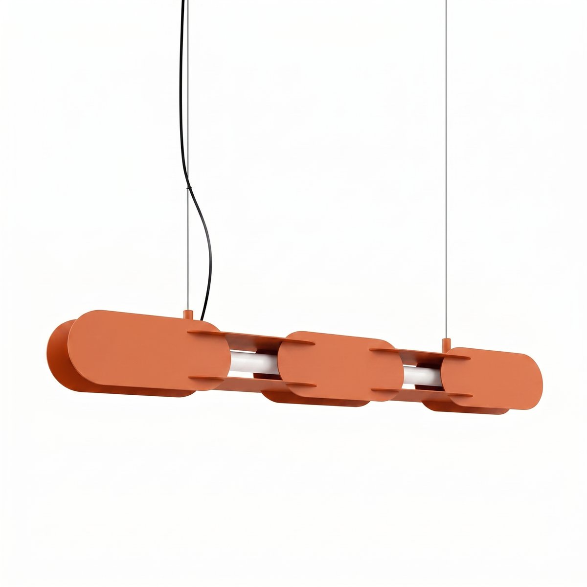 Suspension Acier Ocre Rouge LED 1 Chain ocre rouge, EDEN