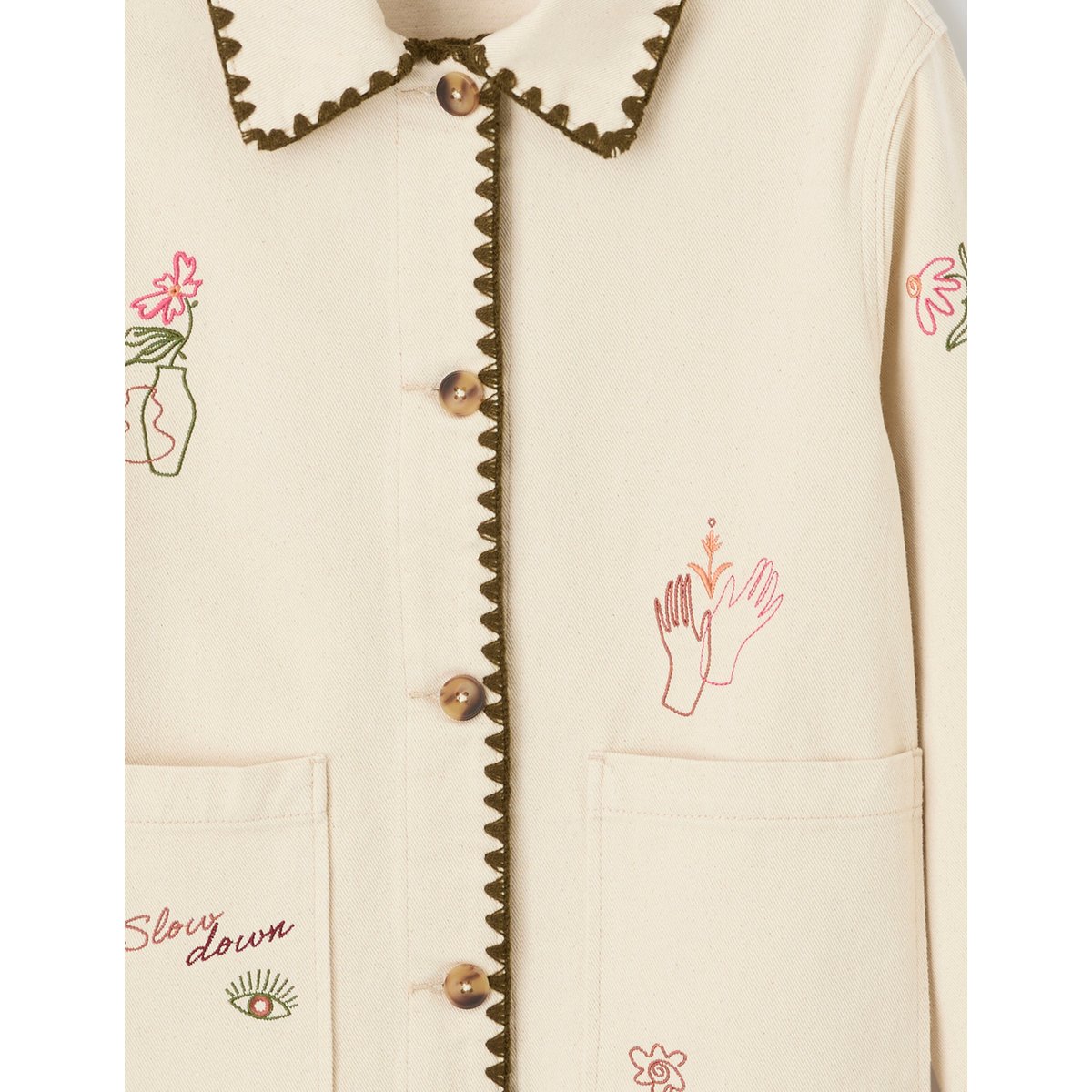 Veste brodée naturel, BZB