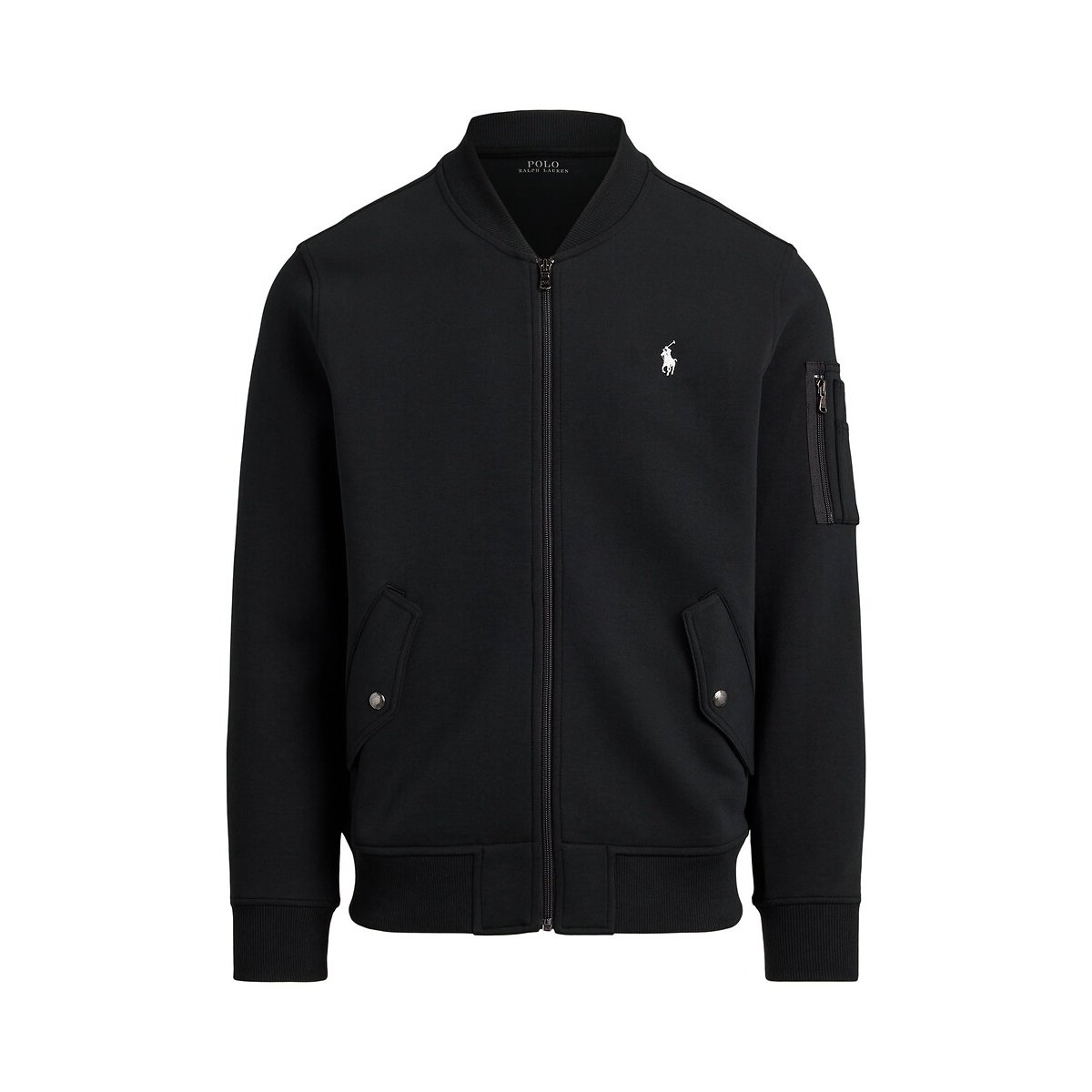 Jacke mit Reissverschluss aus Double Knit Tech schwarz, POLO RALPH LAUREN