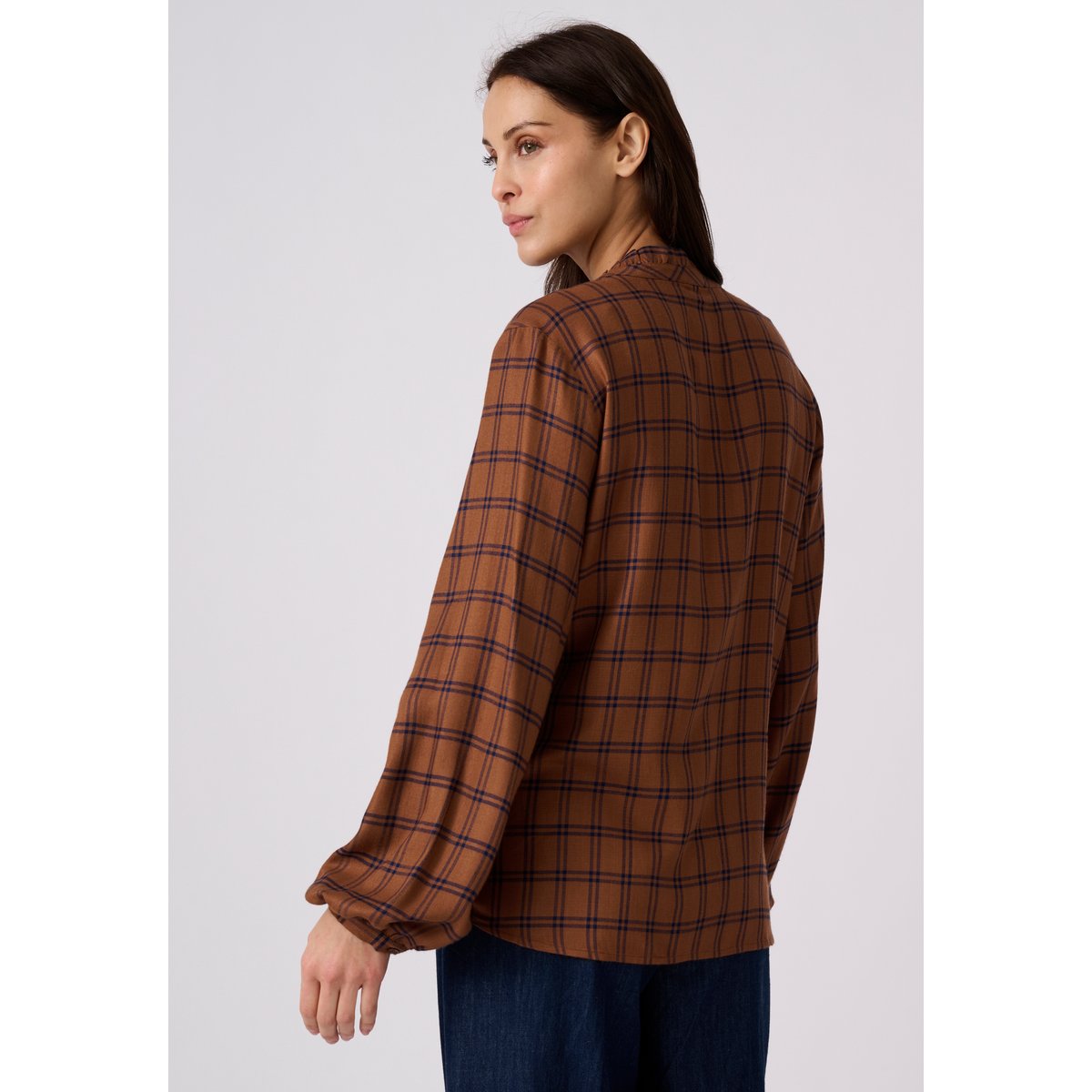 Blouse à carreaux marron carreaux, DAMART