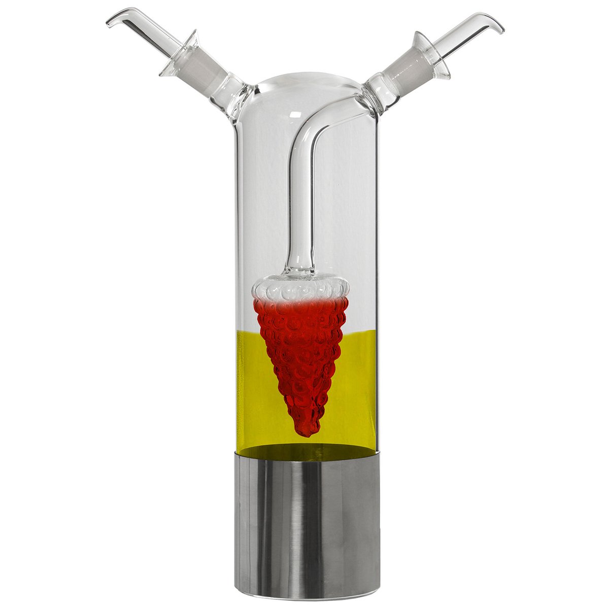 Huilier vinaigrier 2-en-1 transparent base inox - 700/1000ml transparent, WADIGA