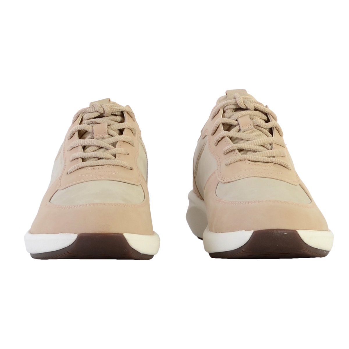 Basket Cuir Un Rio Sprint beige combiné, CLARKS
