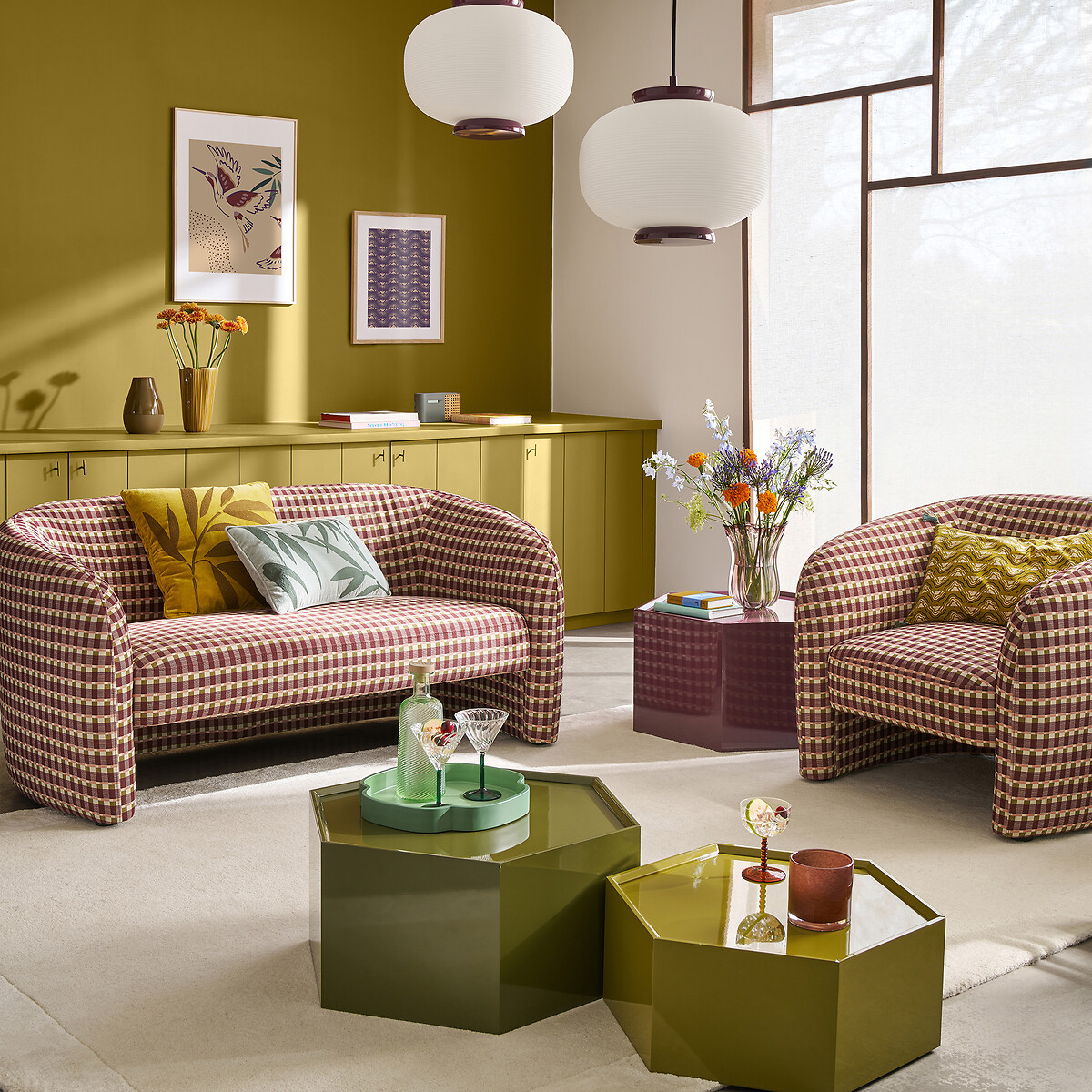 Fauteuil, 1 place, imprimé motif géométrique, LANDINE imprimé, LA REDOUTE INTERIEURS