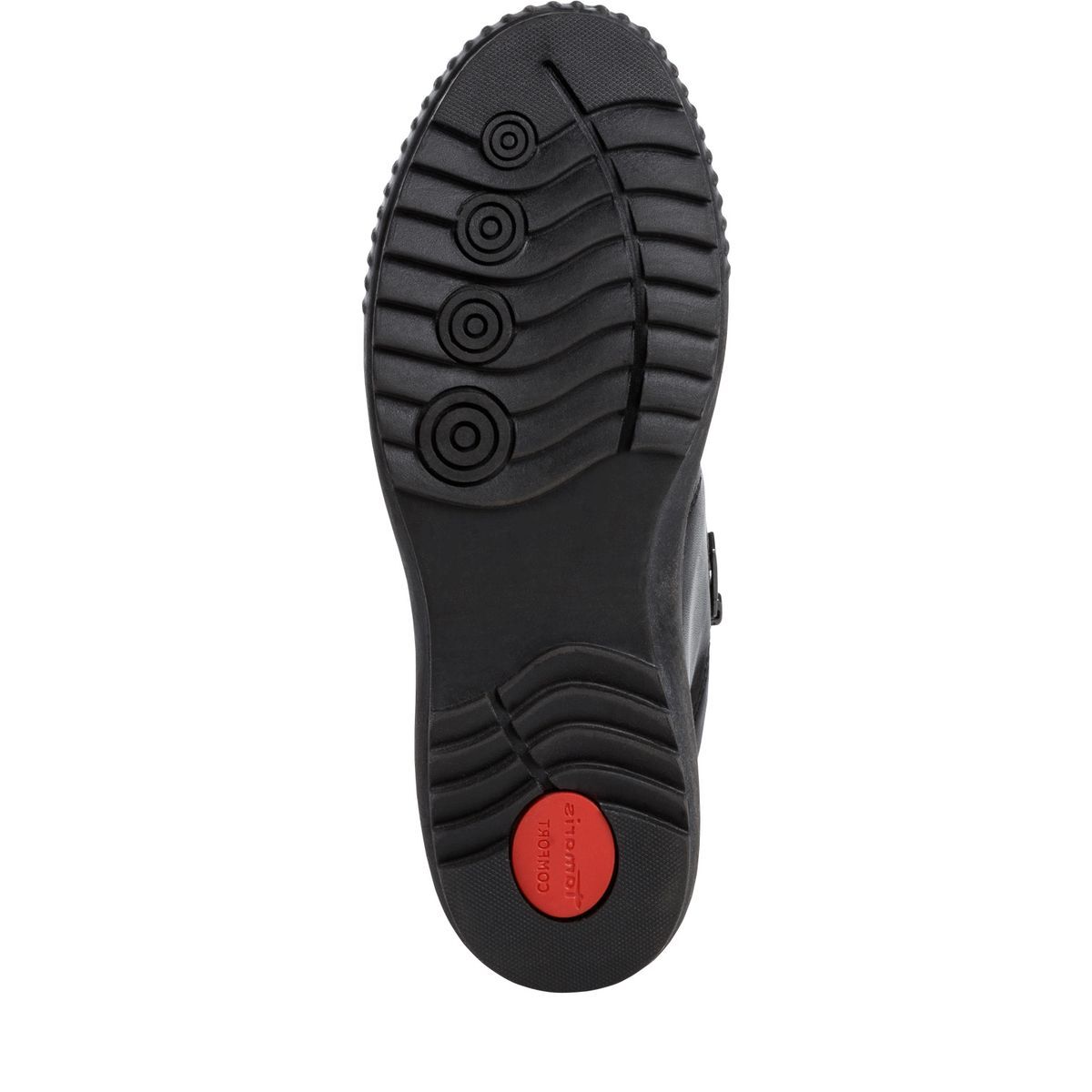 Bottine en cuir noir nappa, TAMARIS
