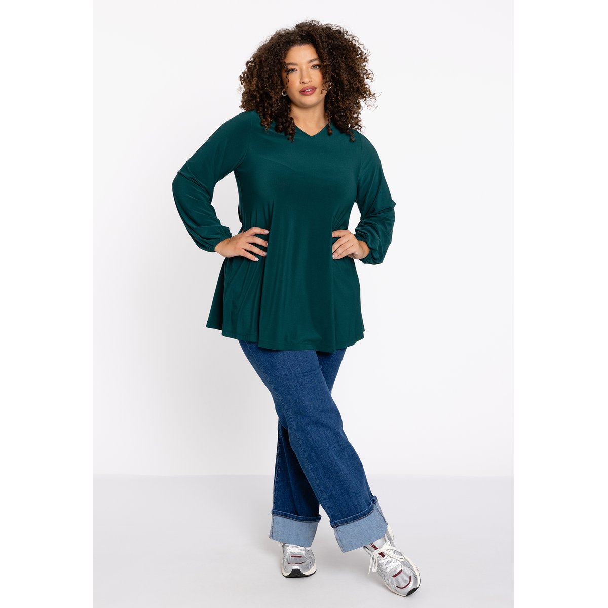 Tunique v-cou vert foncé, YOEK