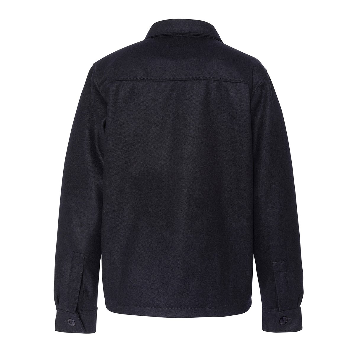Veste boutonnée en laine mélangée bleu marine, SCHOTT