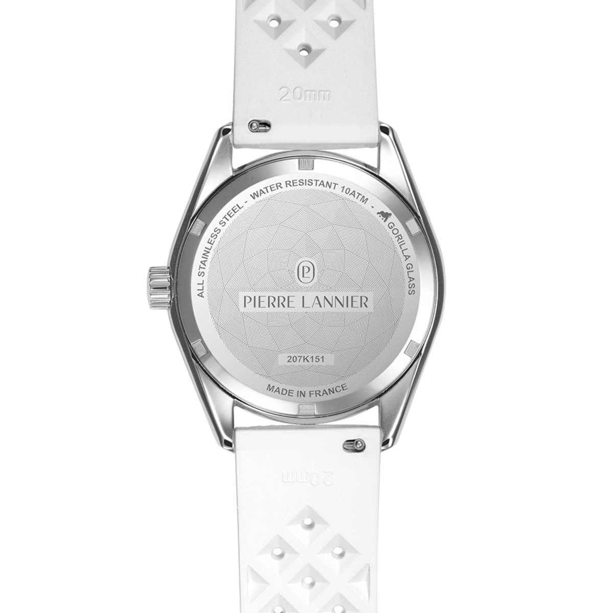 Montre Analogique  BORA argenté rouge blanc, PIERRE LANNIER