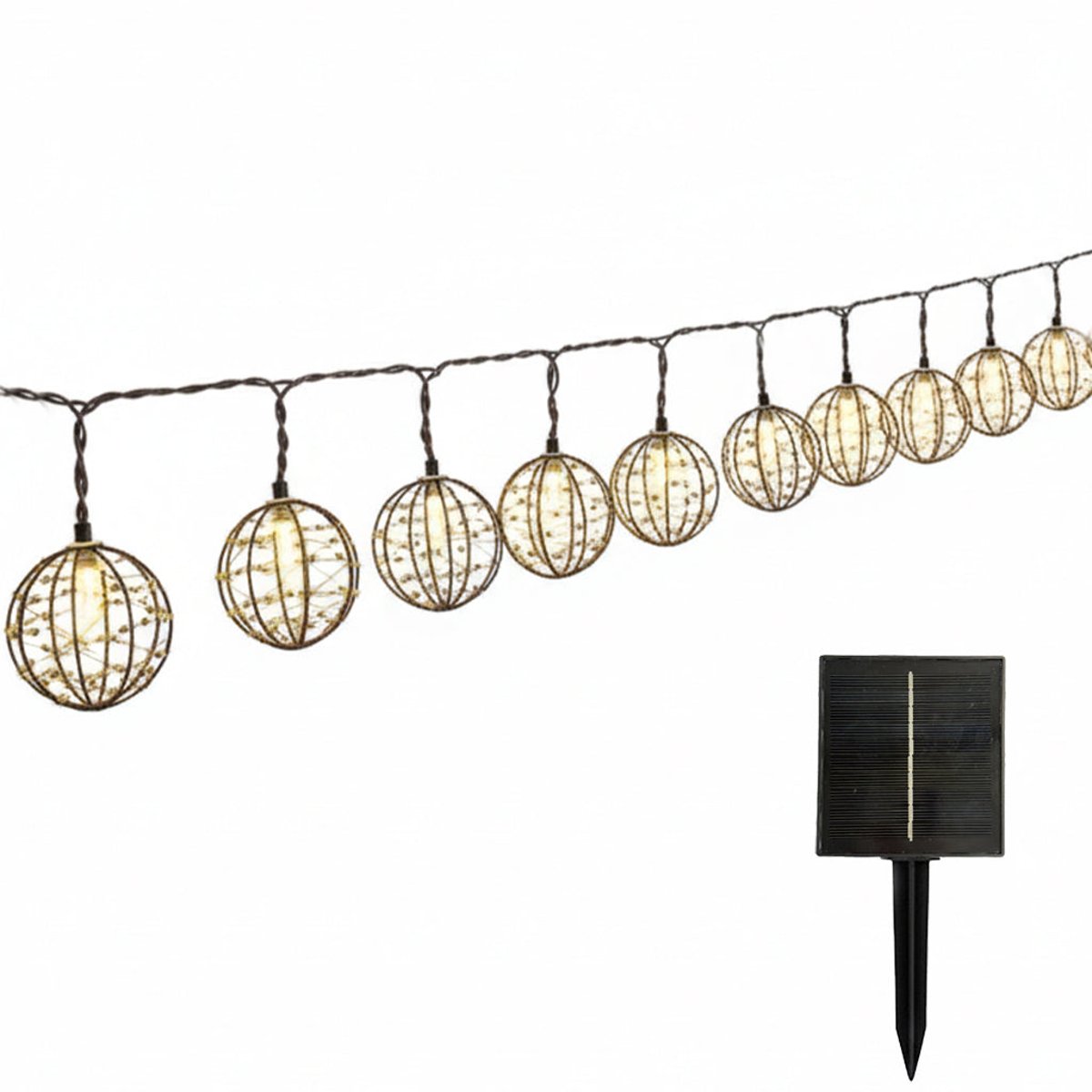 Guirlande Solaire RUSTY marron, LUMISKY