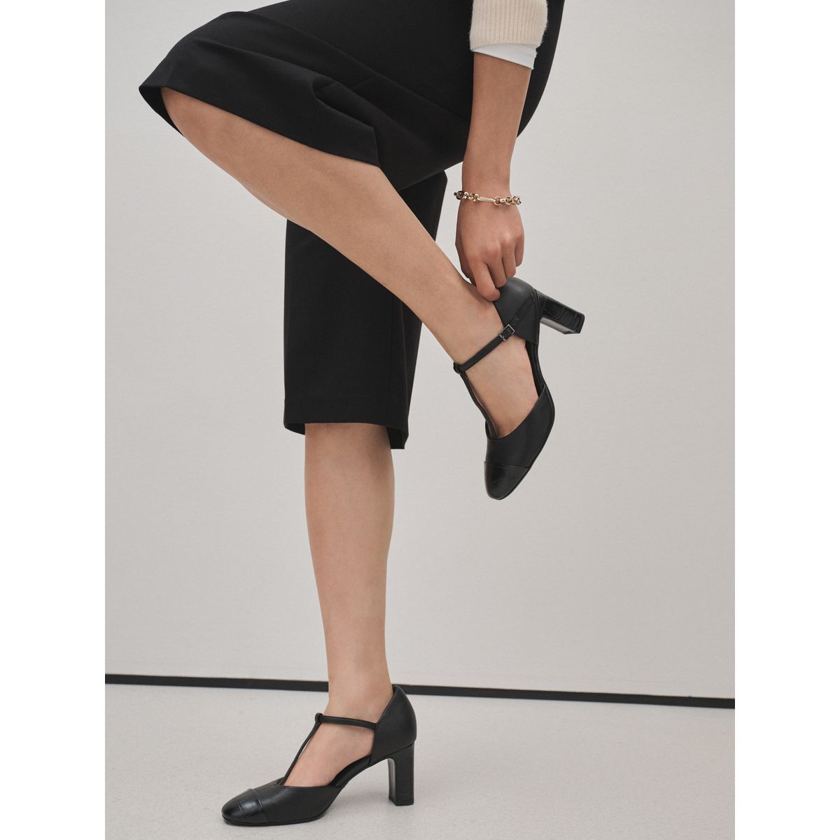 Salomé à talons en 2 parties forever comfort® noir, NEXT