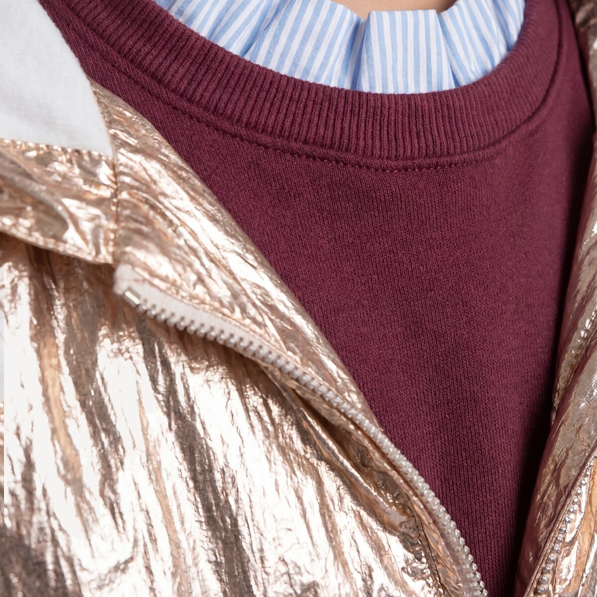 Jersey-Lined Hooded Windbreaker gold-coloured, LA REDOUTE COLLECTIONS