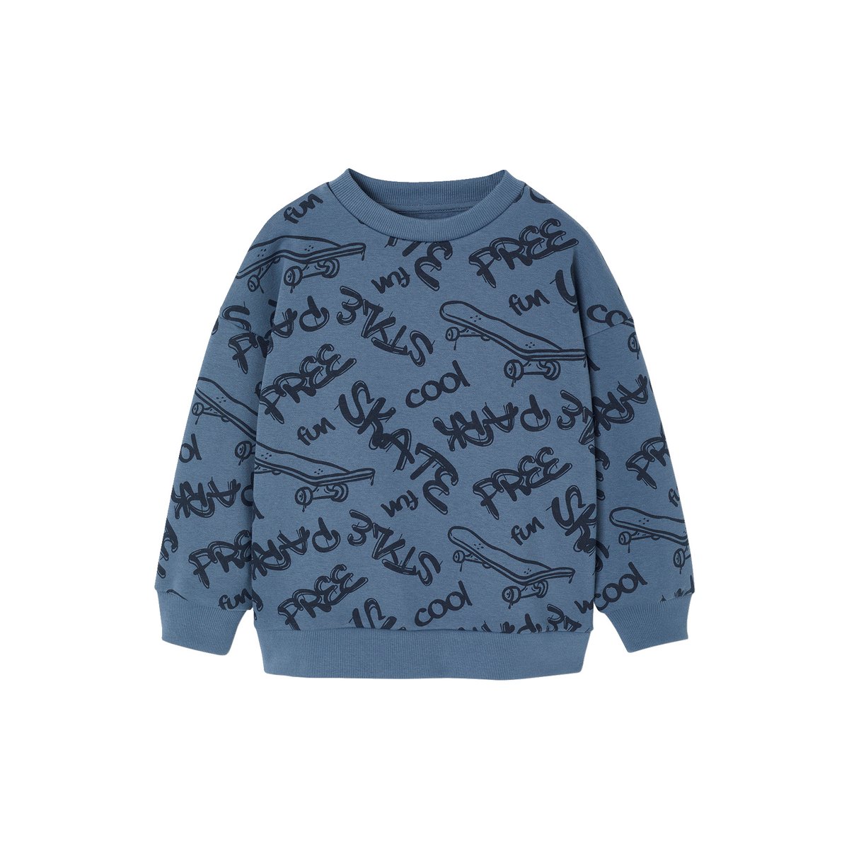 Sweat imprimé bleu moyen, VERTBAUDET