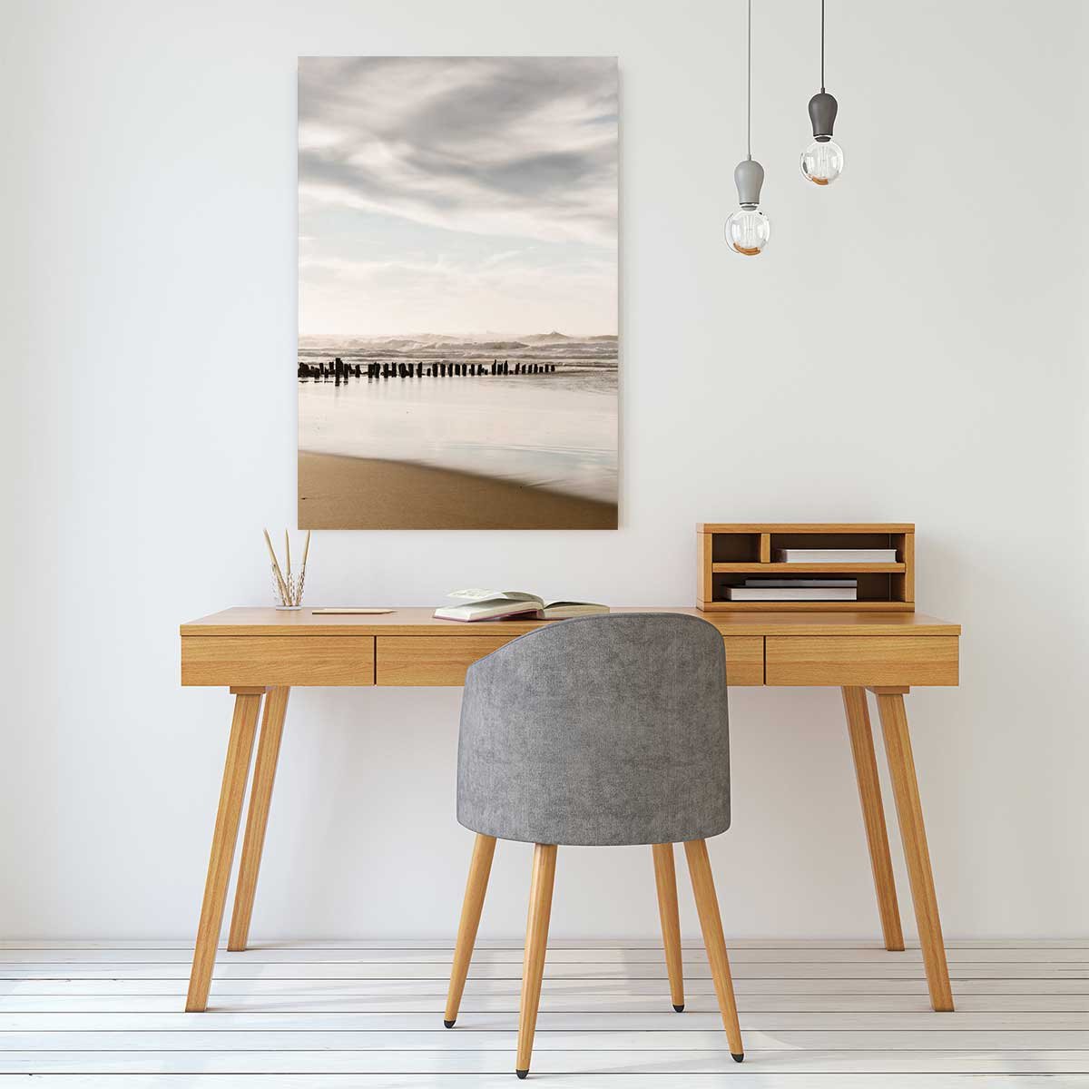 Tableau embruns et nuages à la plage tableau alu dibond, HEXOA