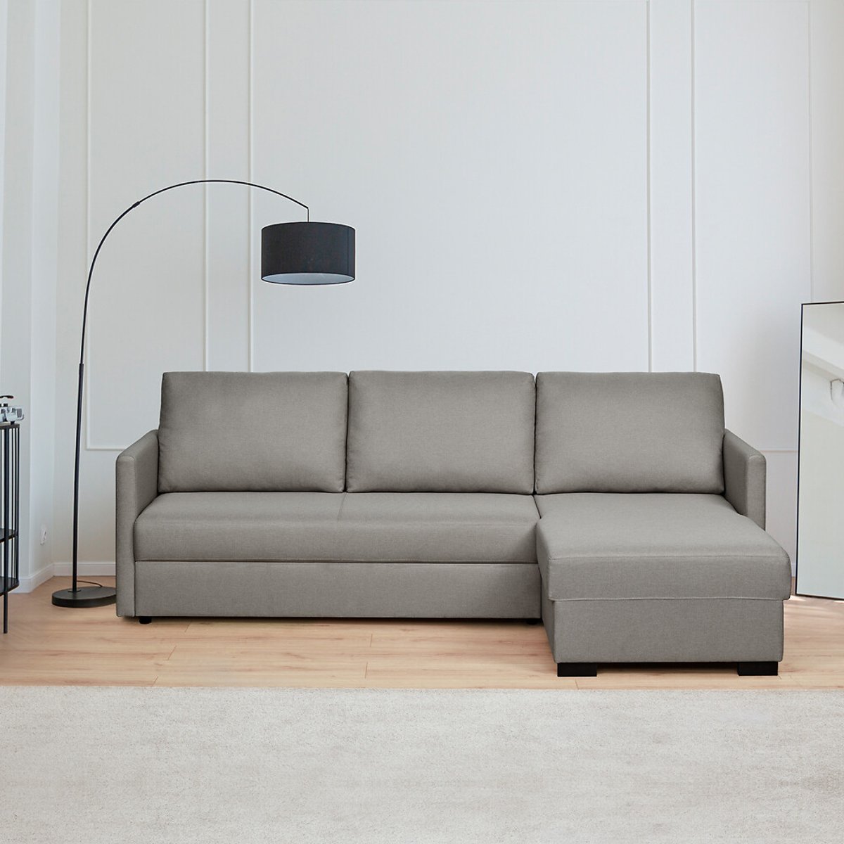 Sofá Roma, de 3 lugares reversível, Lourini® cinzento, LOURINI