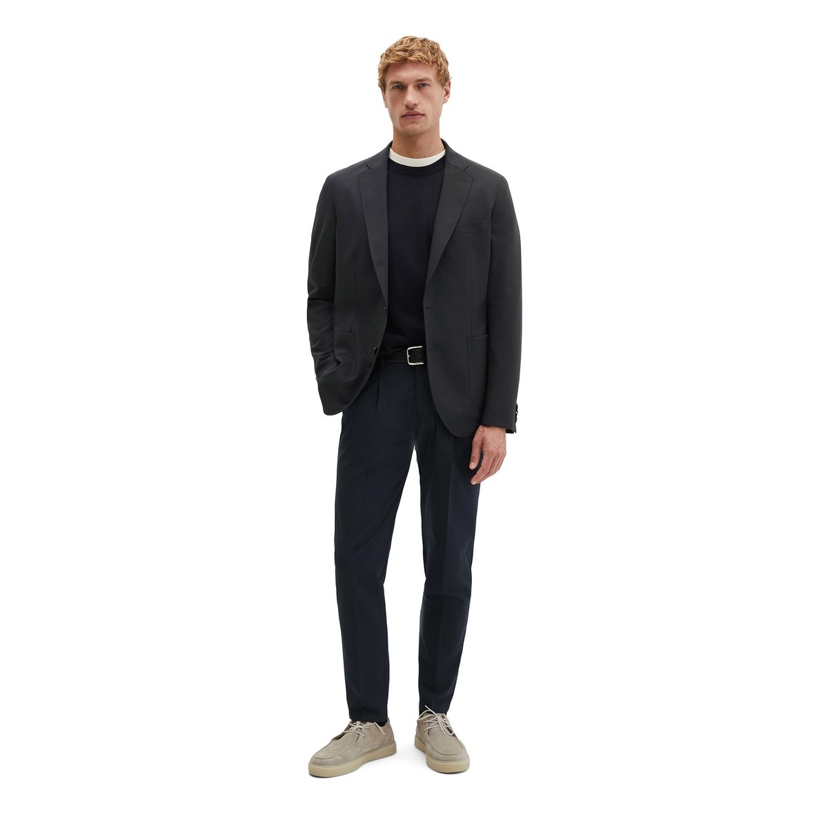 Veste DFB Travel Collection en Tech Wool Blend léger bleu foncé, MARC O'POLO