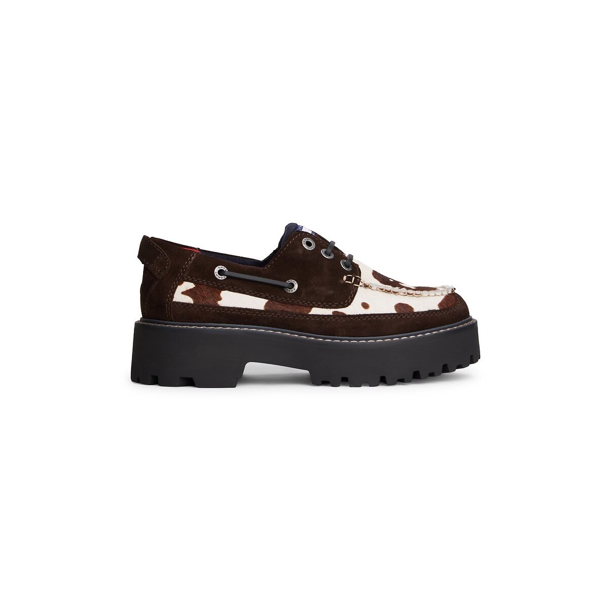 Mocassins bateau en cuir Archive '01 blanc/marron, TOMMY JEANS