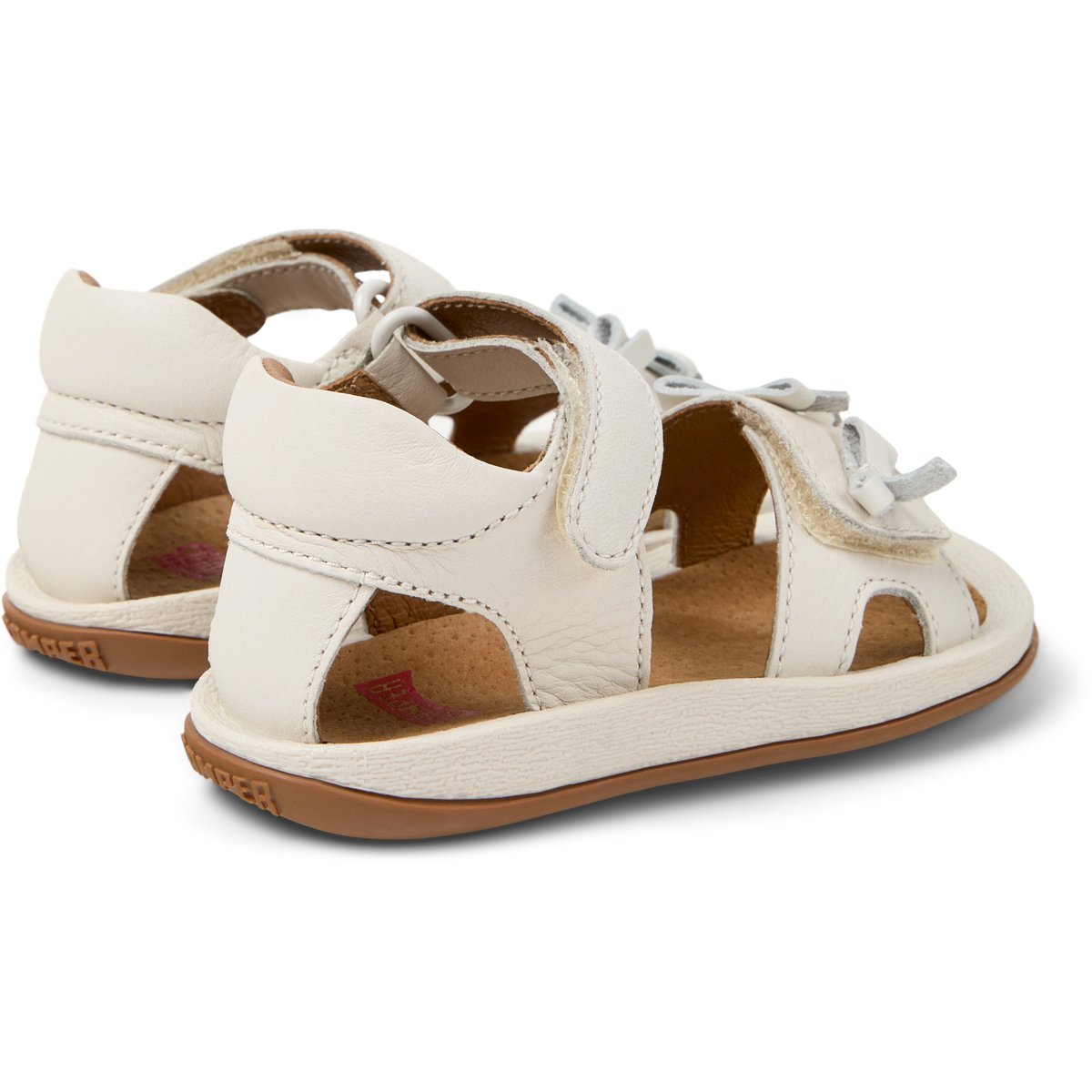 Sandales Bicho Twins cuir blanc naturel, CAMPER