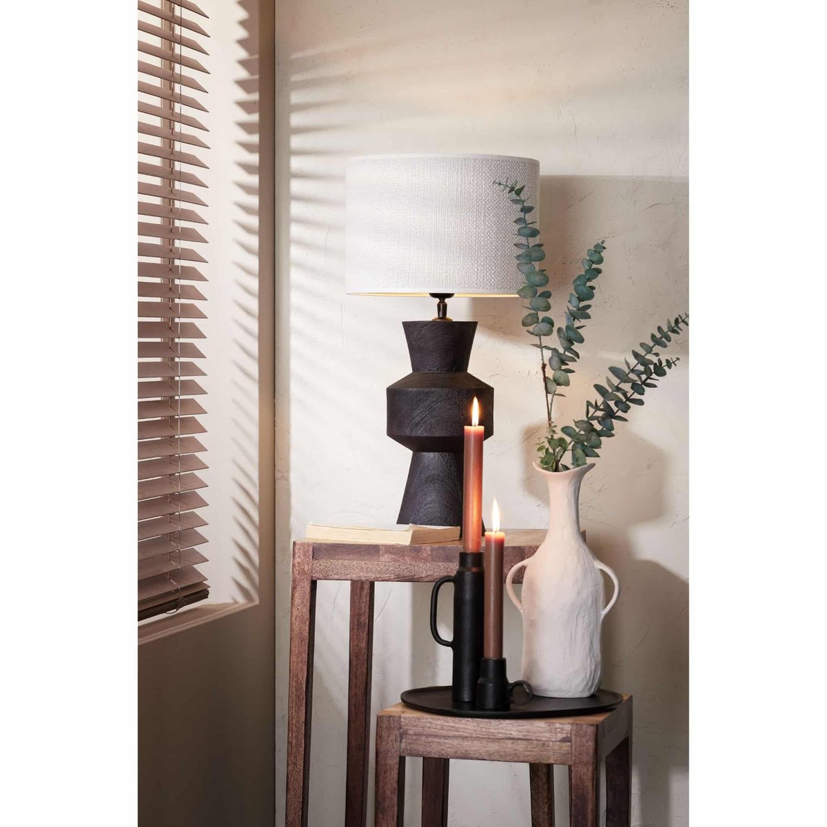 Abat-Jour Textiles SAVERNA blanc, LIGHT & LIVING 