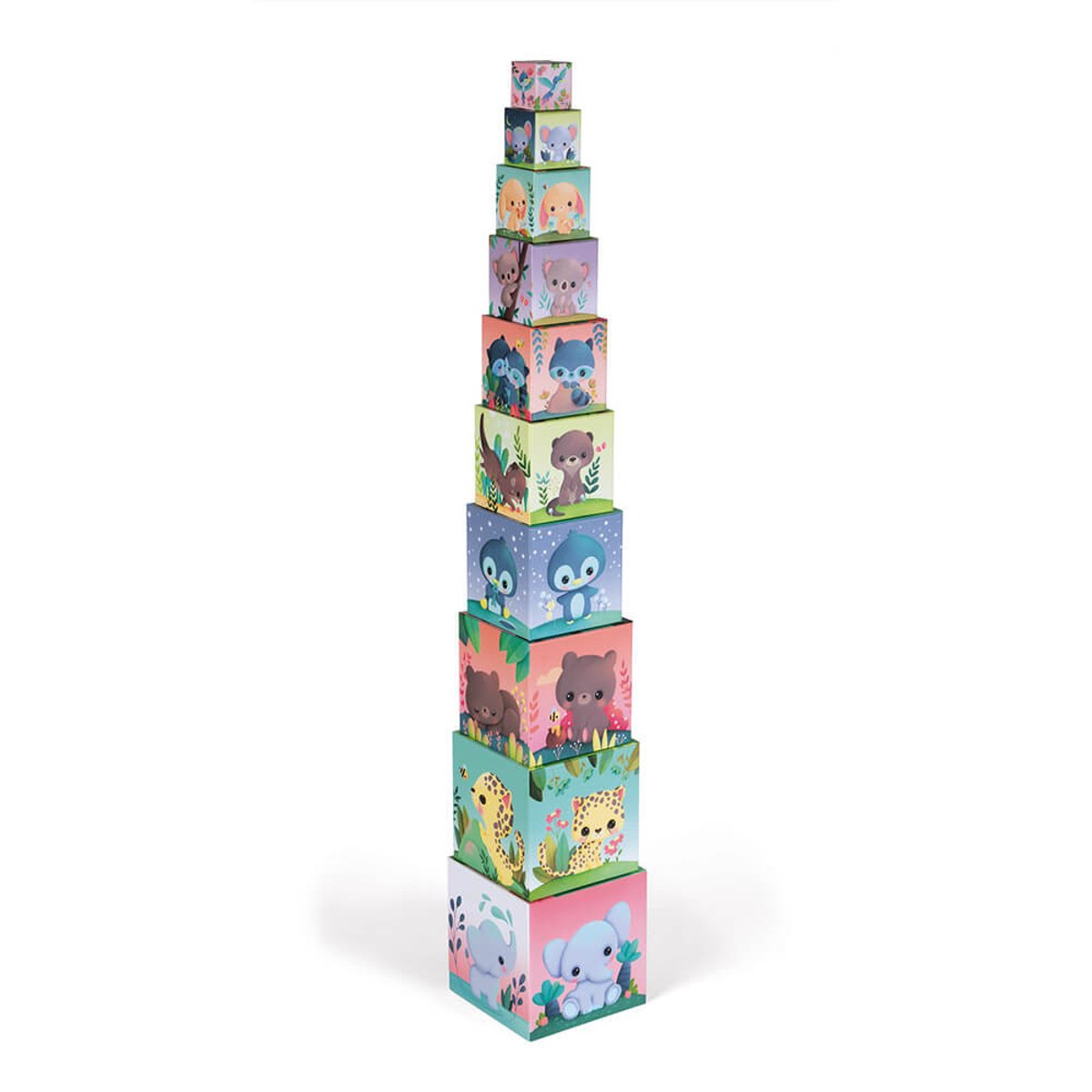 Pyramide Carree "les Animaux Tous Mignons" multicolore, JANOD
