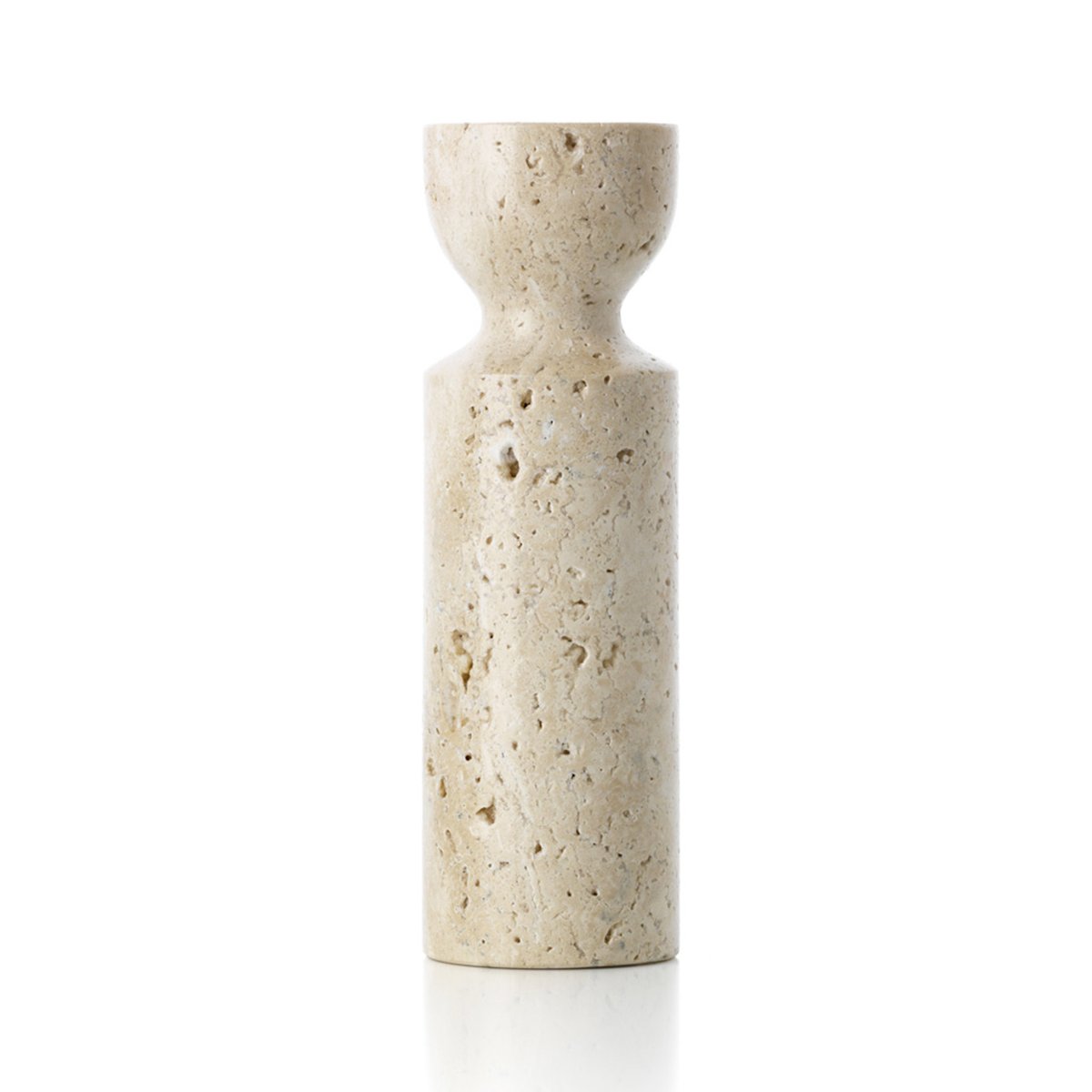 Bougeoir en travertin TRAVERTINE HOURGLASS beige, BAZAR BIZAR