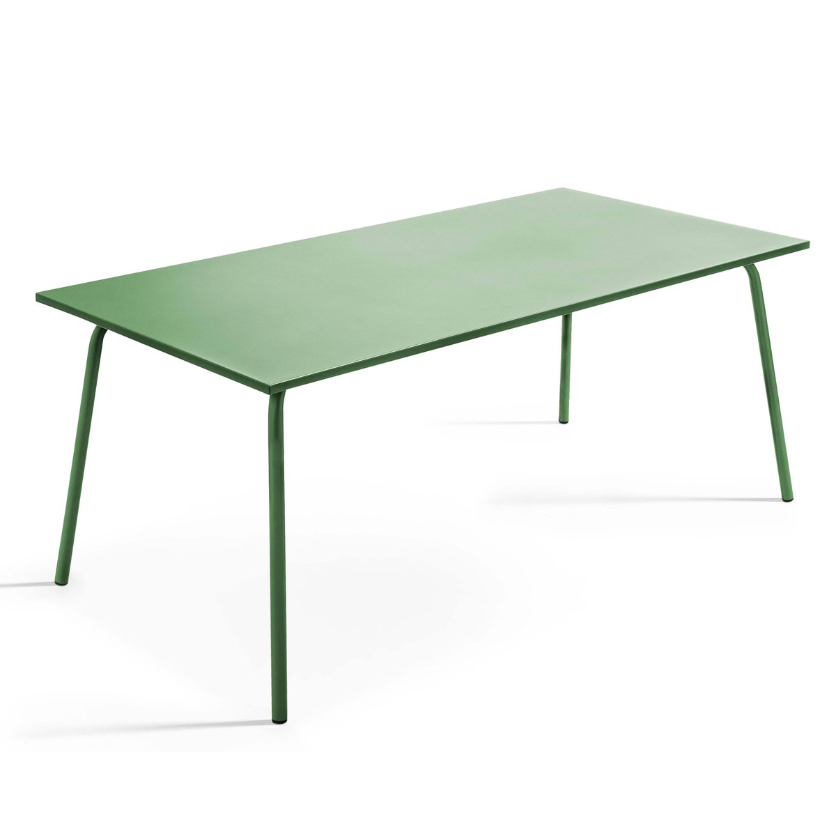 Table de jardin en métal 8 places, PALAVAS vert cactus, OVIALA