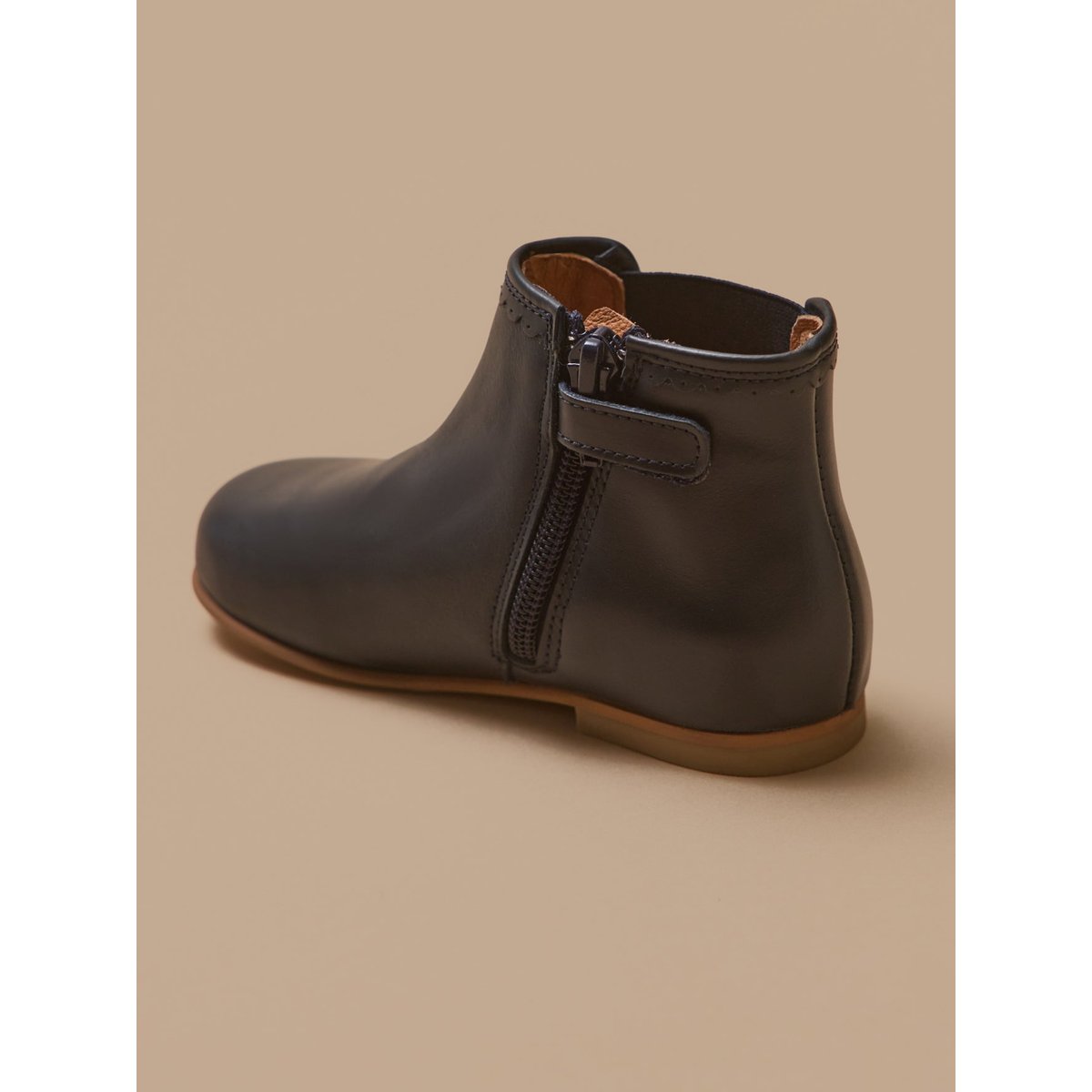 Boots cuir encre, CYRILLUS
