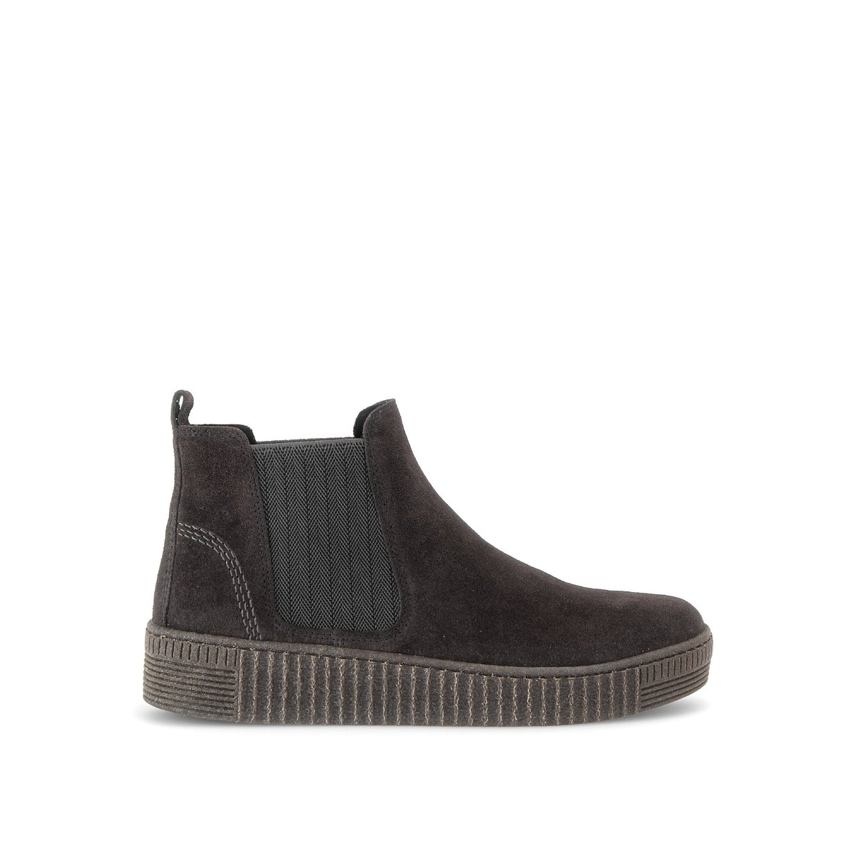Bottines en cuir à talon compensé gris velours, GABOR