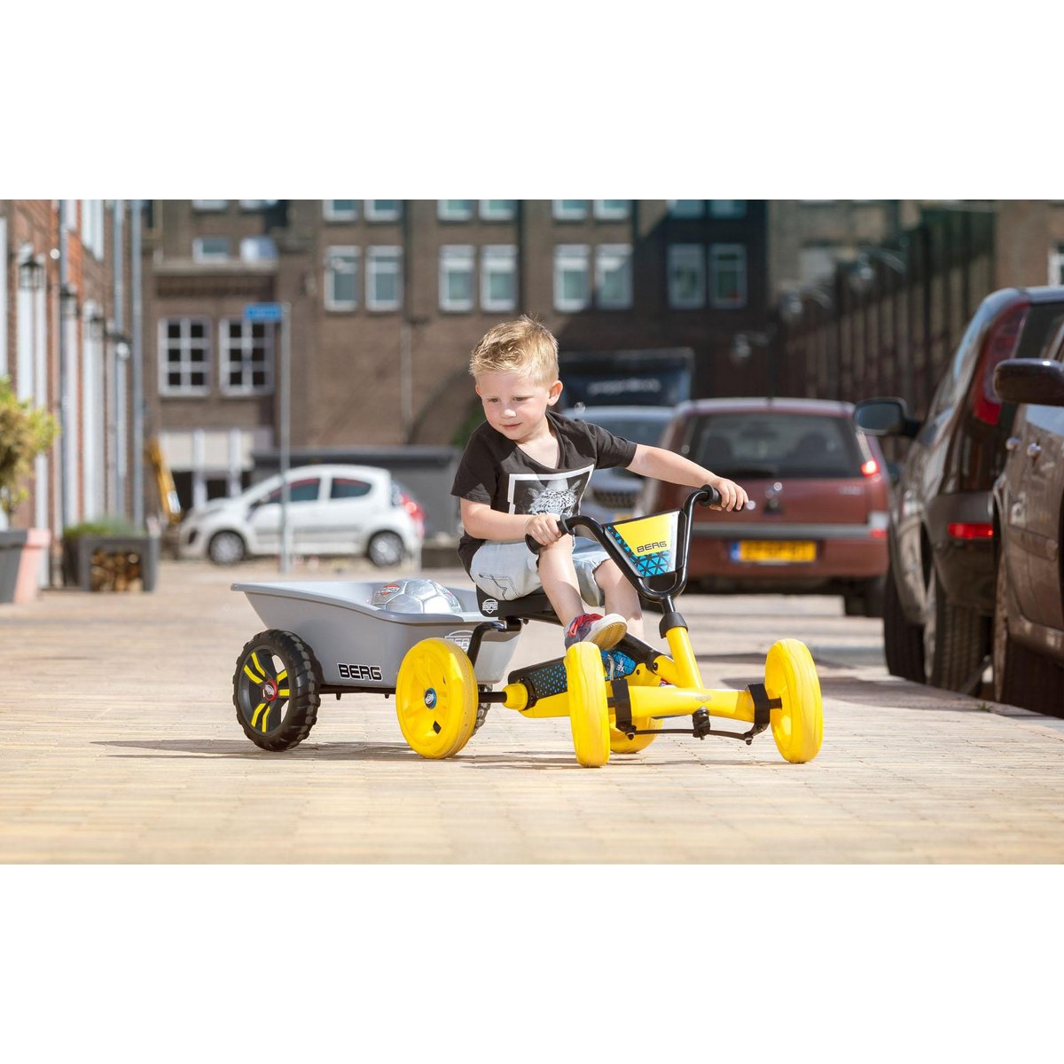Remorque Trailer S pour kart à pédale Buzzy gris, BERG TOYS
