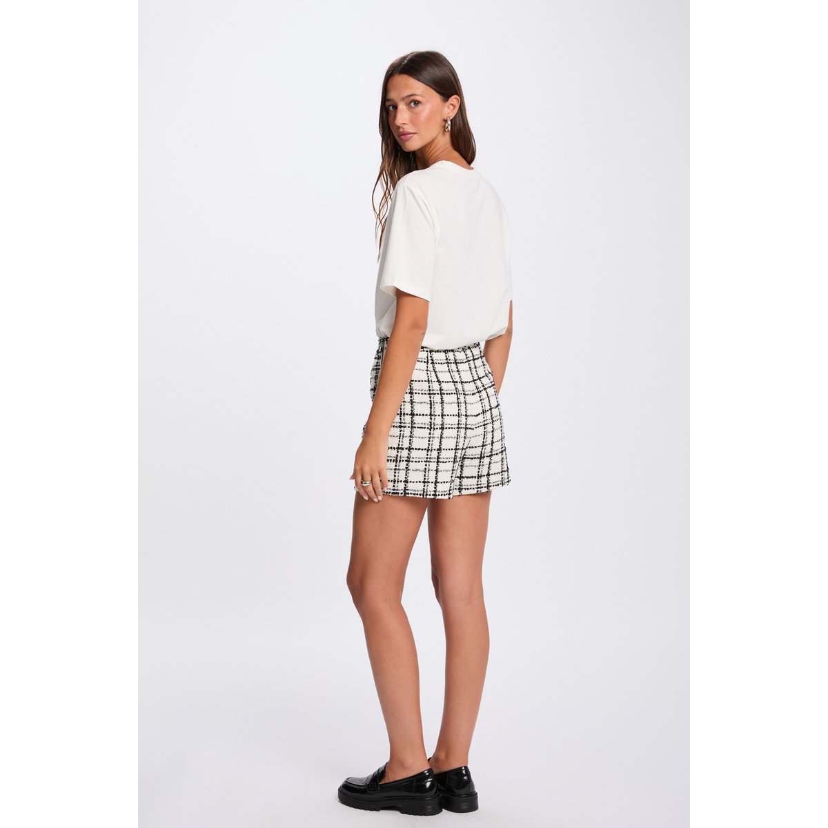 T-shirt droit manches courtes blanc, MORGAN