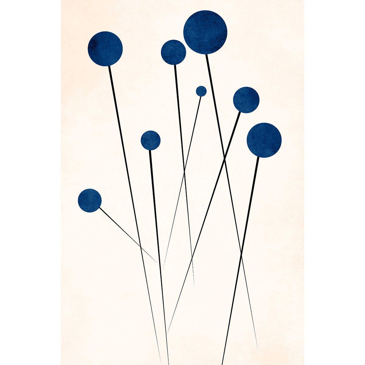 Tableau dessin fleurs de bleuets tableau alu dibond, HEXOA