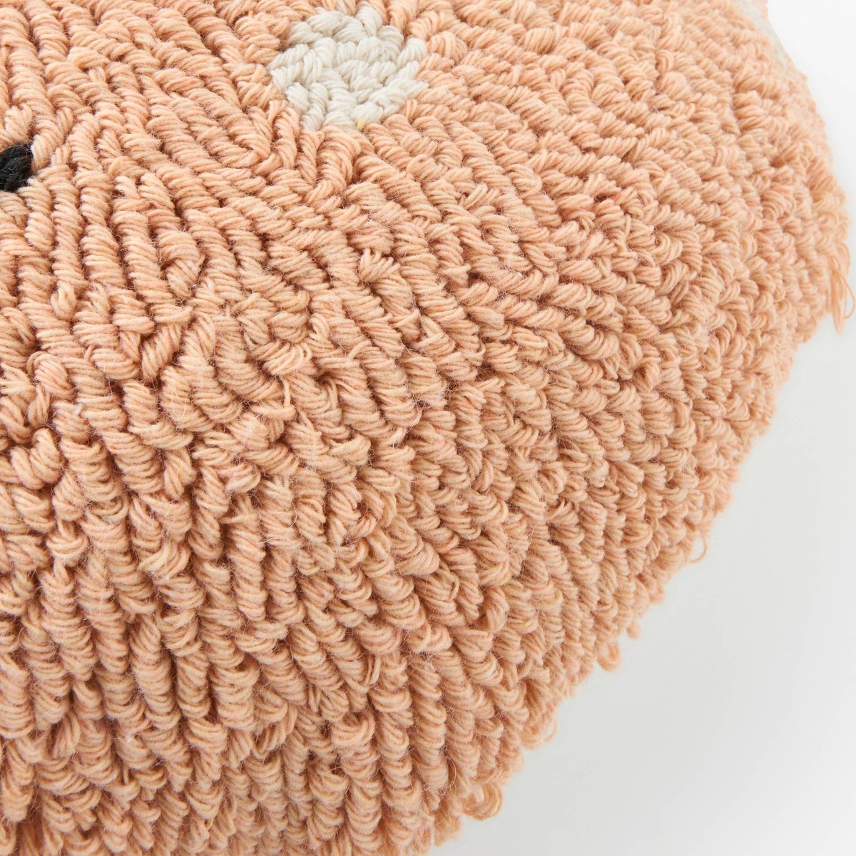Coussin forme pêche bouclette, D30cm, en polyester peche, MONOPRIX