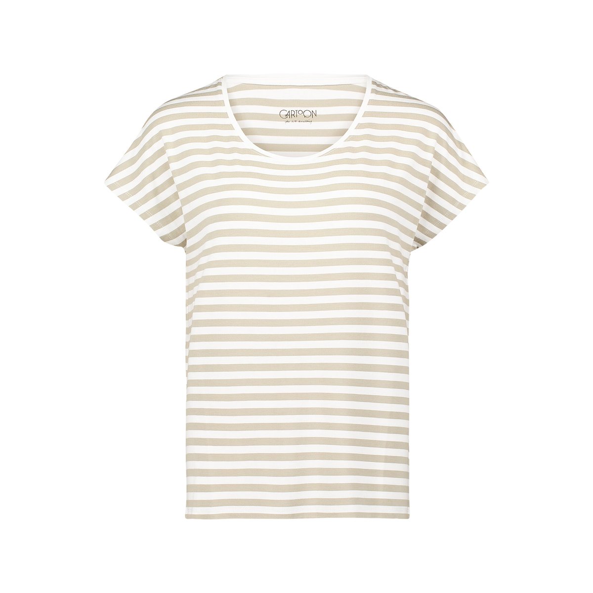 T-shirt basique à encolure ronde cream/khaki, CARTOON