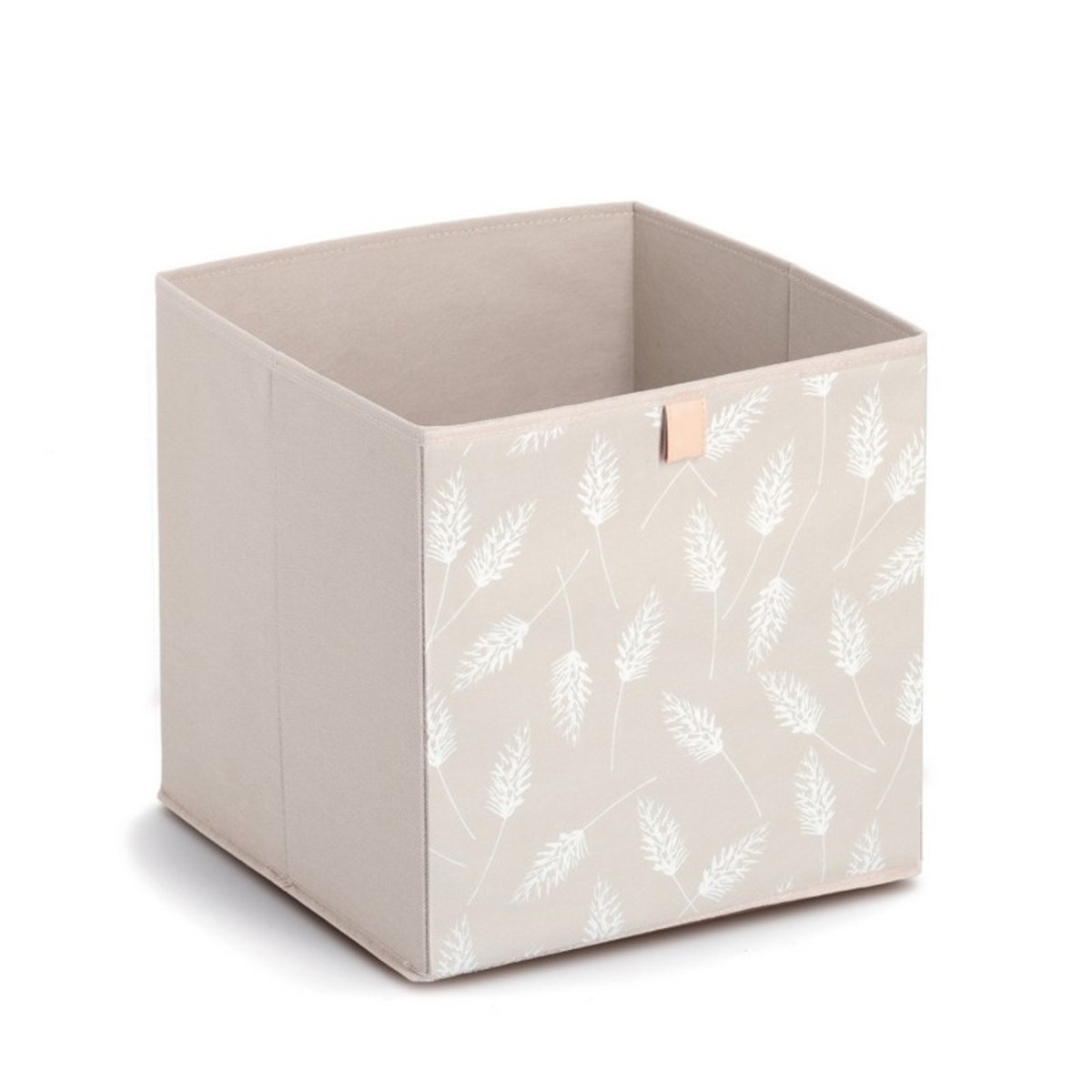 Panier rangement textile imprimé décoratif Pampasgrass beige, ZELLER PRESENT