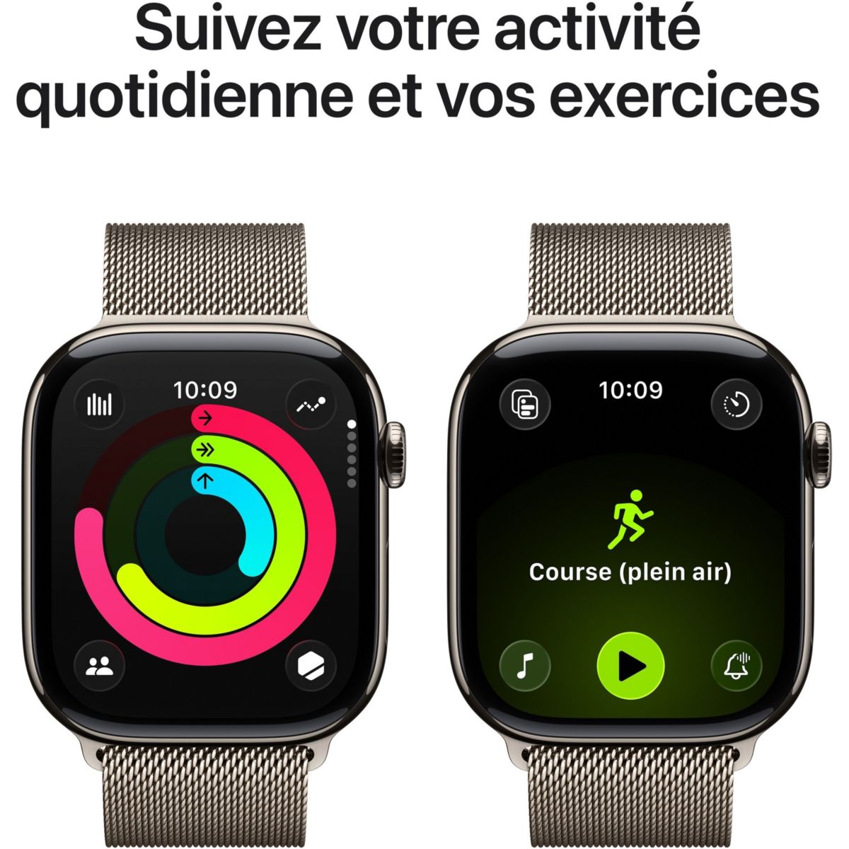 Montre connectée 42mm Tit Naturel Milan Serie 11 Cellular marron, APPLE