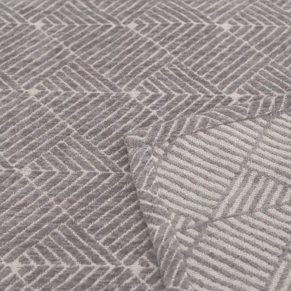 Rideau tissé jacquard chenille 140x250cm gris, ORNAMI