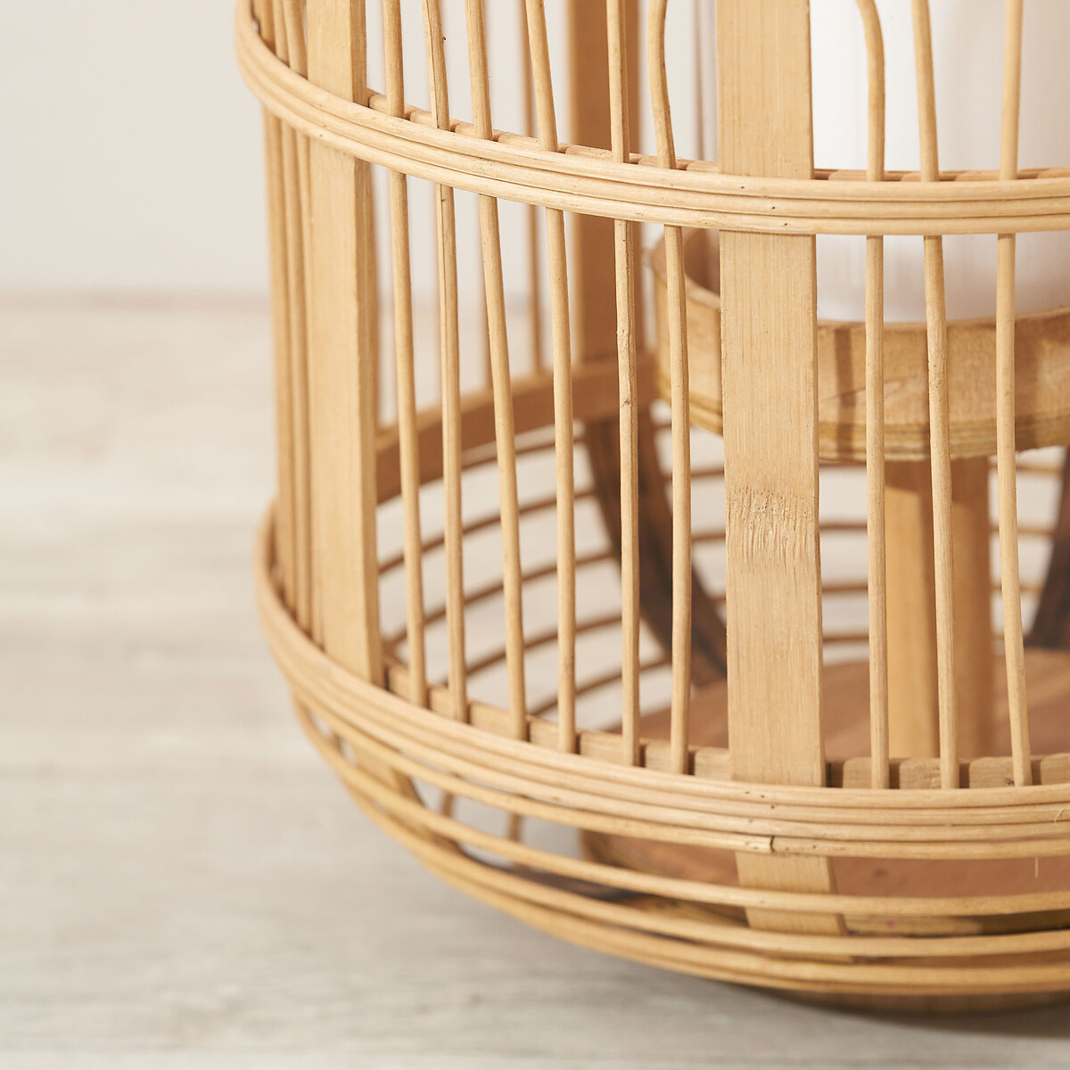 Small Natural Bamboo and Glass Lantern natural, SO'HOME