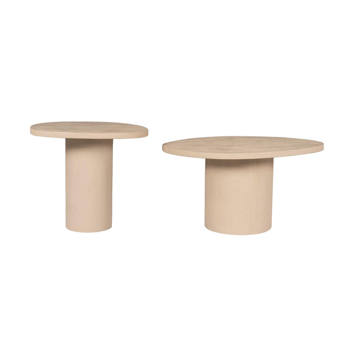 Table basse design organique en bois sable (lot de 2) ALMA beige, PIER IMPORT