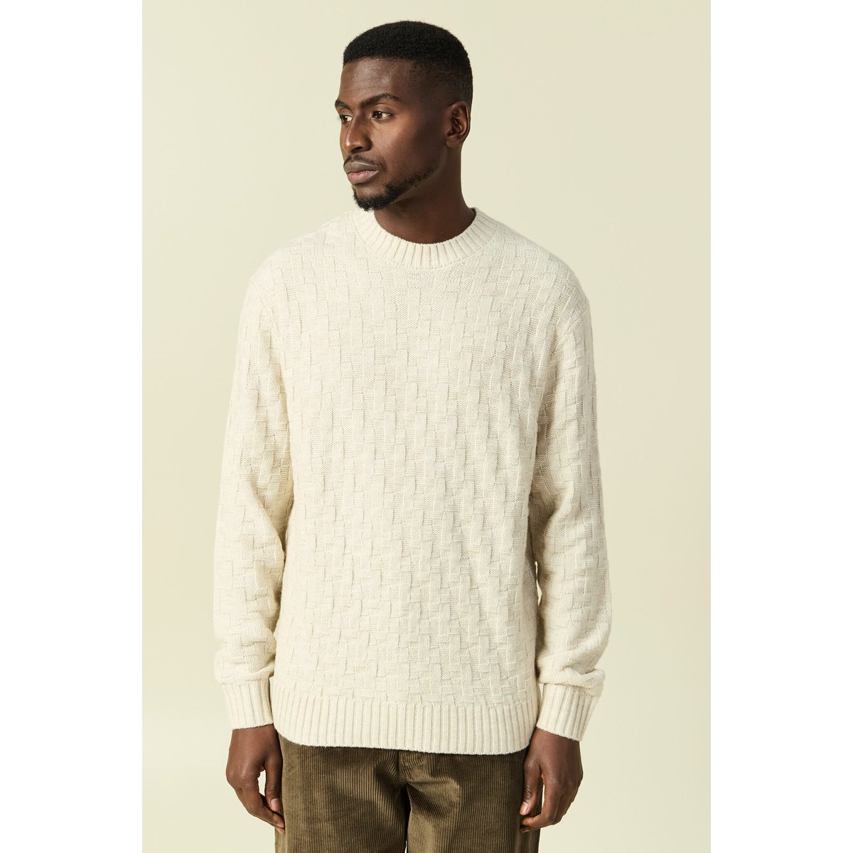 Pull manches longues col rond sable, BONOBO