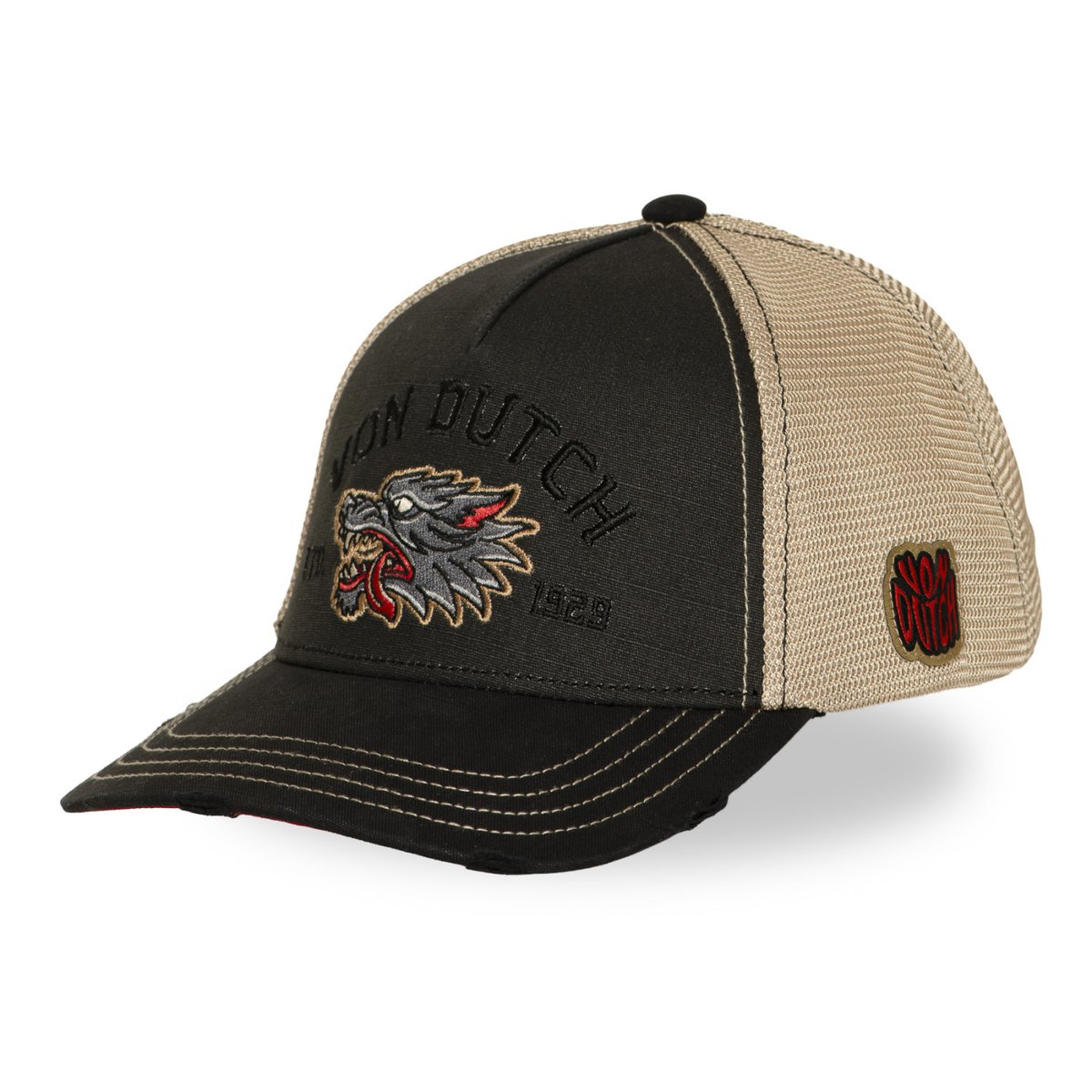 Casquette trucker WILD noir/gris foncé/beige, VON DUTCH