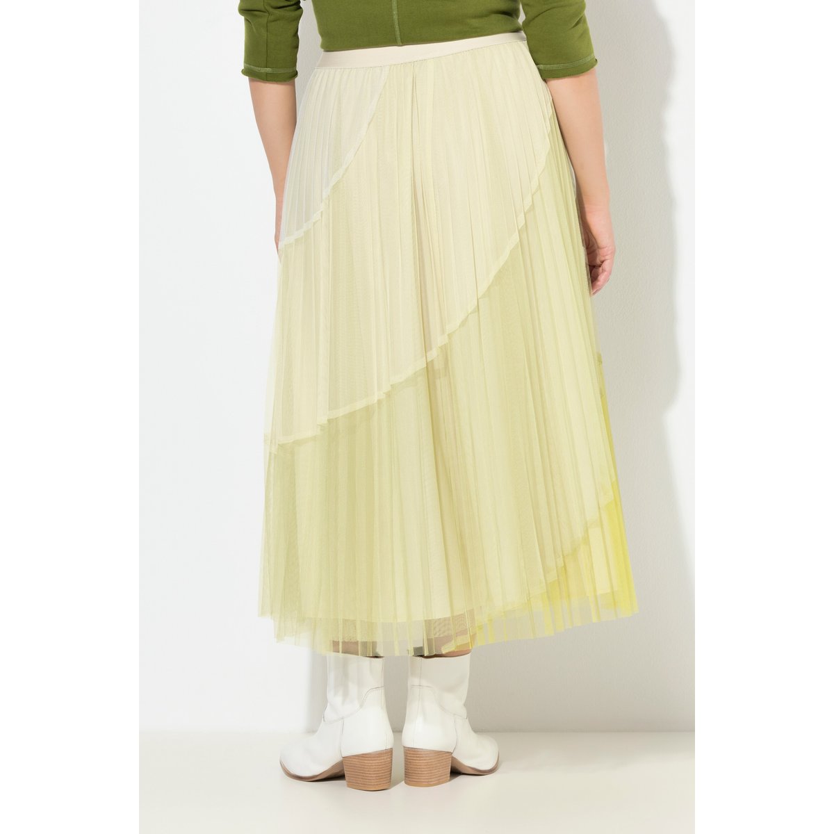 Jupe midi en tulle vert sapin, ULLA POPKEN