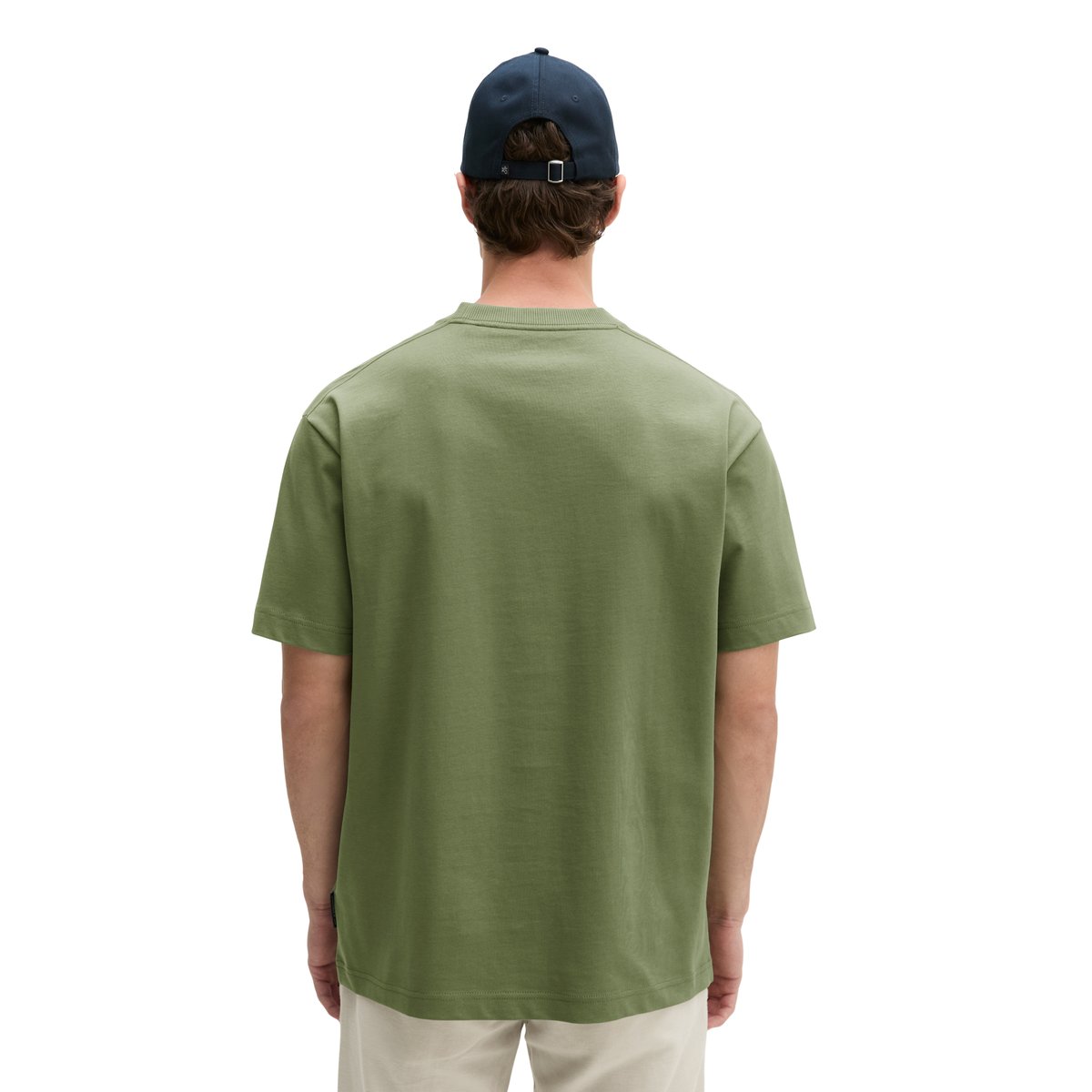 T-shirt loose en jersey de coton bio épais vert, MARC O'POLO