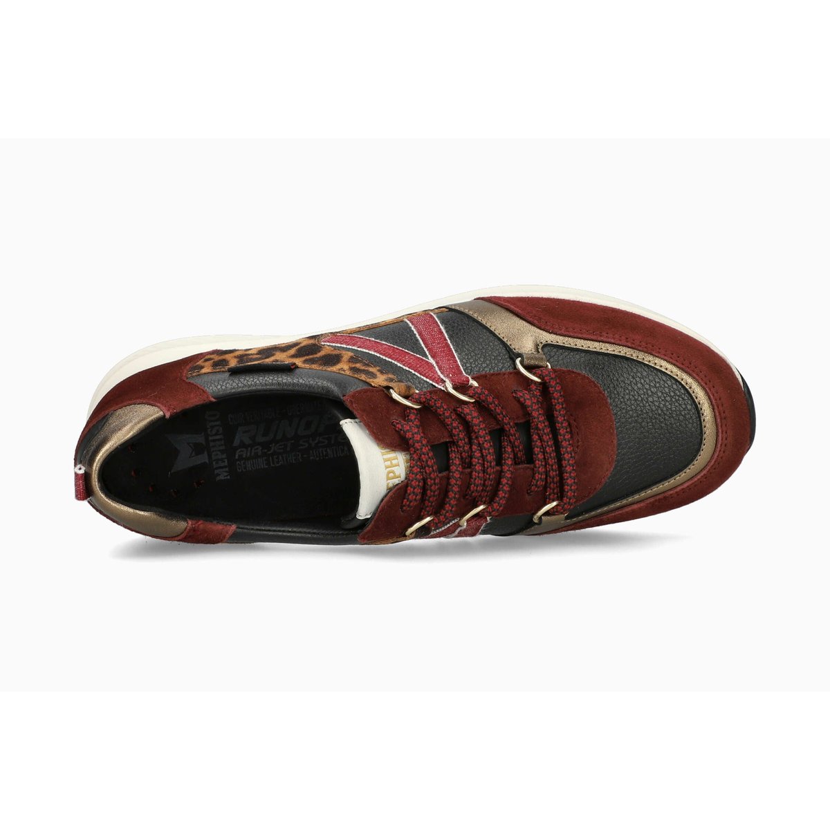 Baskets en cuir KALYA rouge foncé 5150, MEPHISTO
