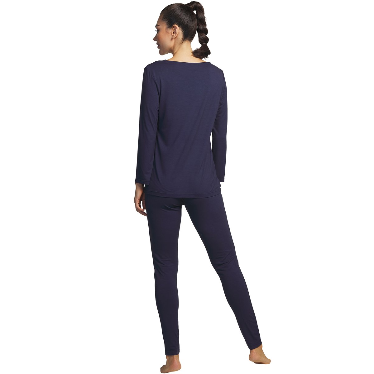 Tenue de détente et intérieur pyjama leggings haut Vainica bleu marine, SELMARK