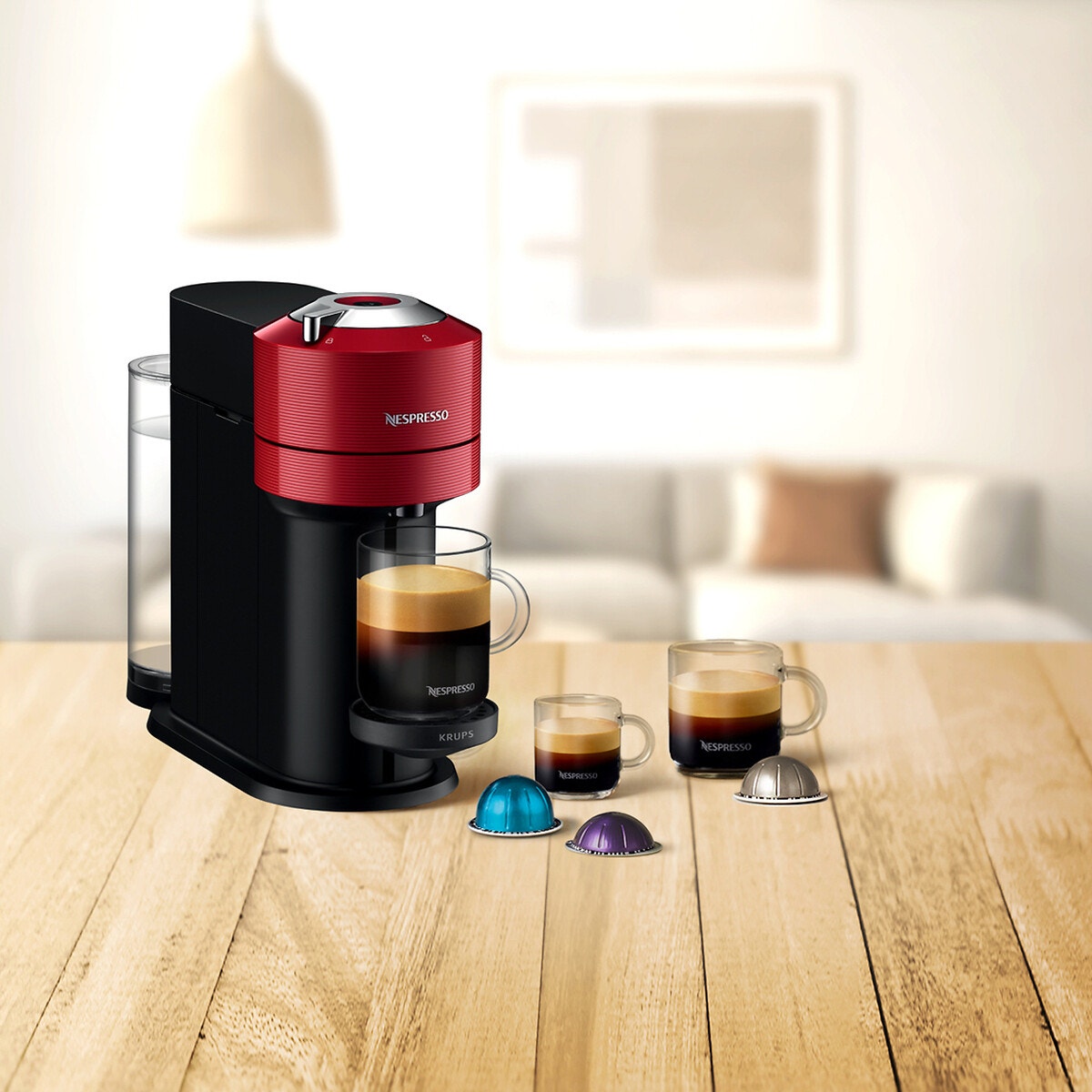 Machine à café Nespresso Vertuo Next YY4296FD rouge/noir, KRUPS