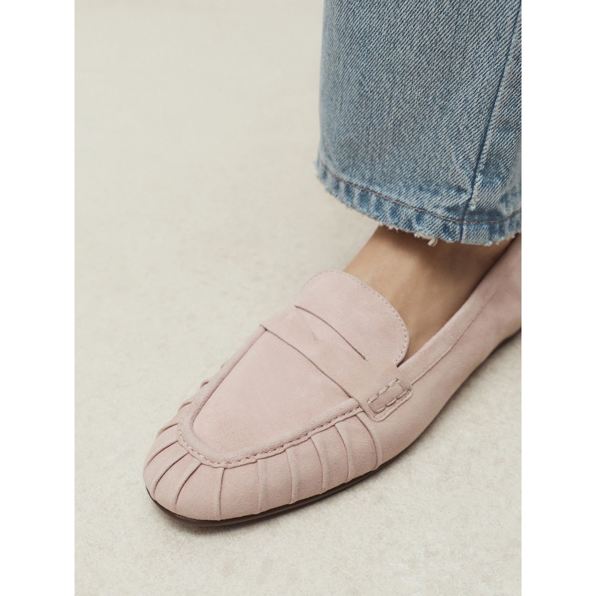 Mocassins froncés en cuir forever comfort® rose blush, NEXT