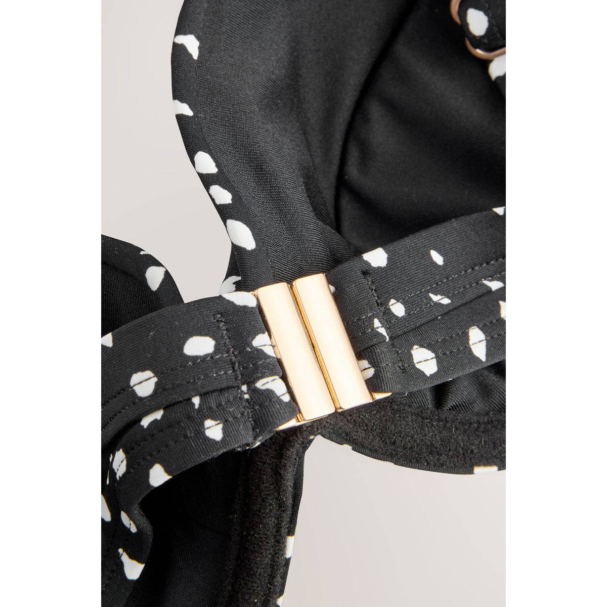 Haut de bikini à armatures/volants noir/pois blancs, NEXT