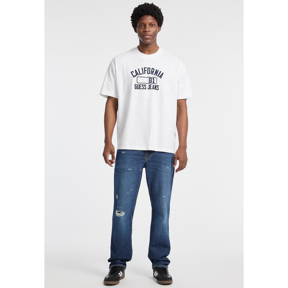 T-Shirt Imprimé Frontal blanc, GUESS JEANS