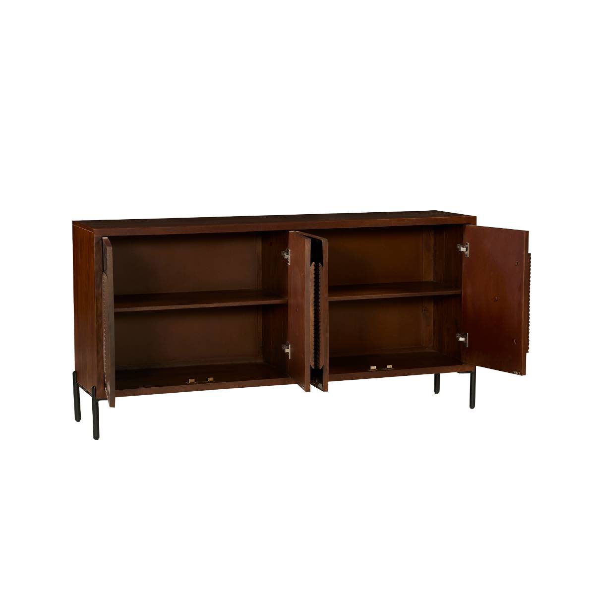 Buffet 4 portes en bois de manguier et métal NAYELI bois foncé, MADE IN MEUBLES