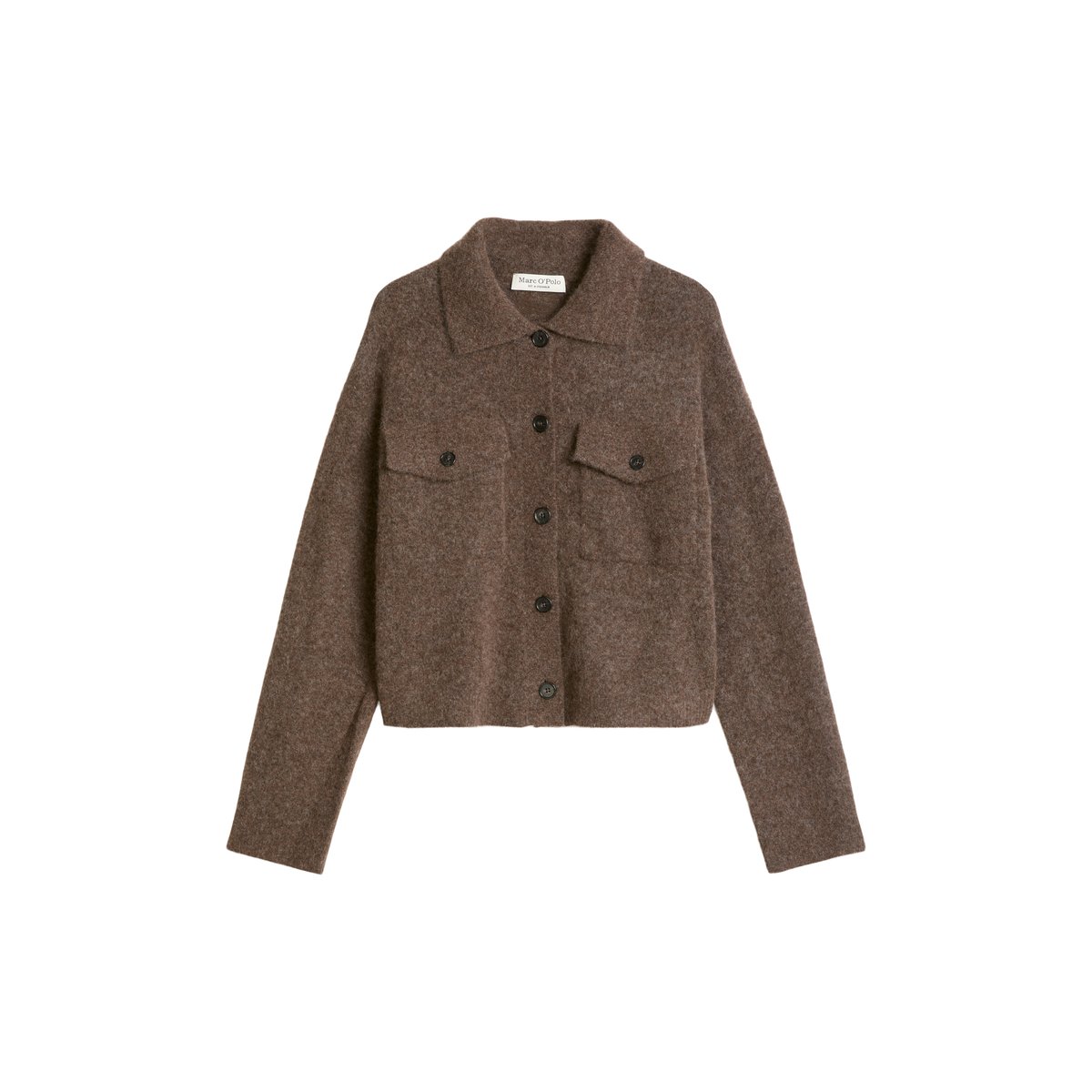 Cardigan coupe classique en un mélange doux de poils de yack et de laine d'alpaga marron, MARC O'POLO