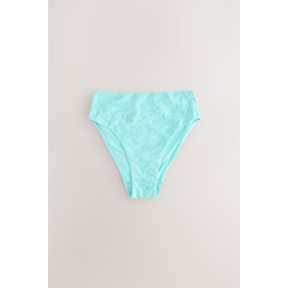 Bas de bikini échancré à taille haute vert menthe brodé, NEXT